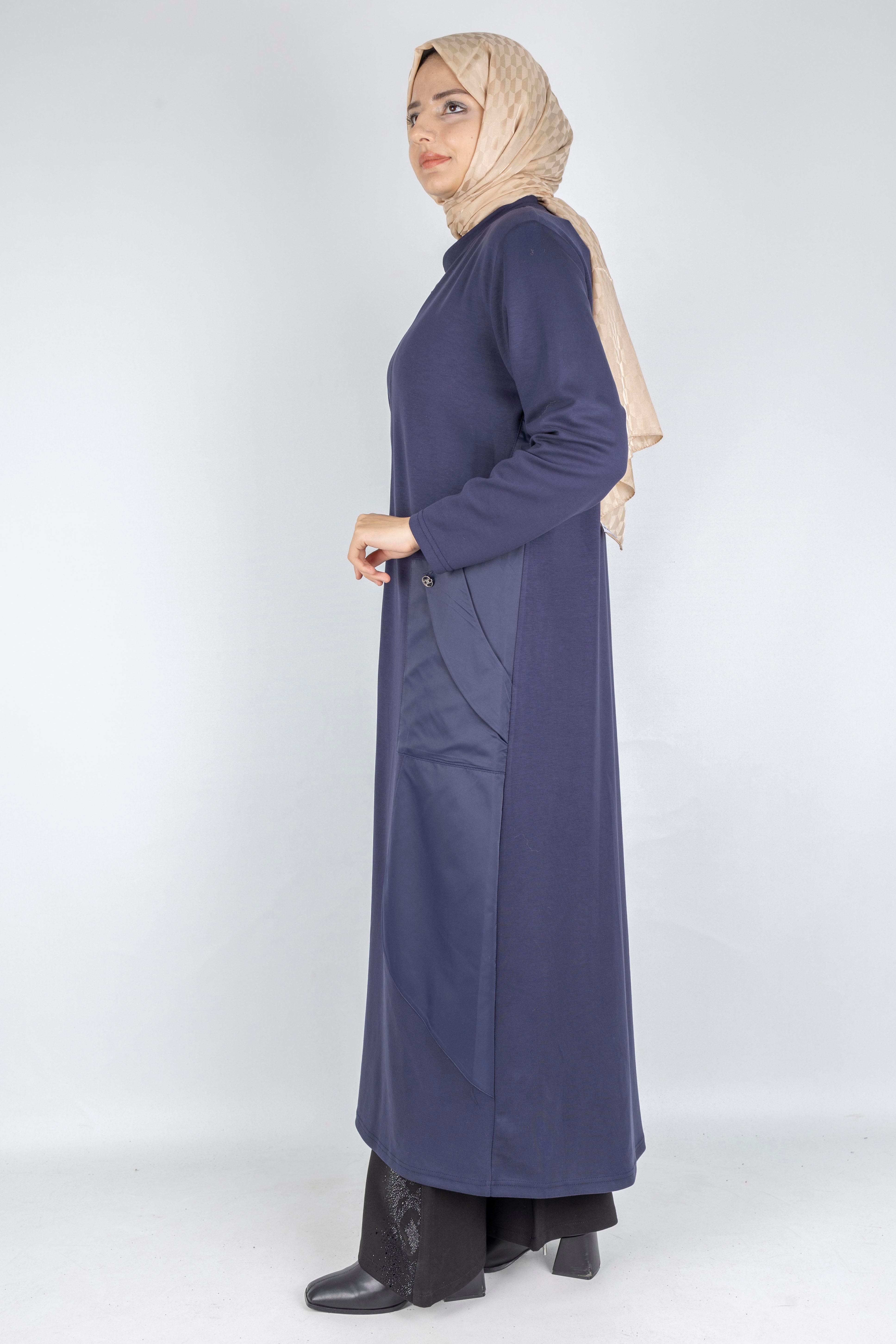 Paraşüt Detaylı Fermuarlı Oysho Kap Lacivert OTW316