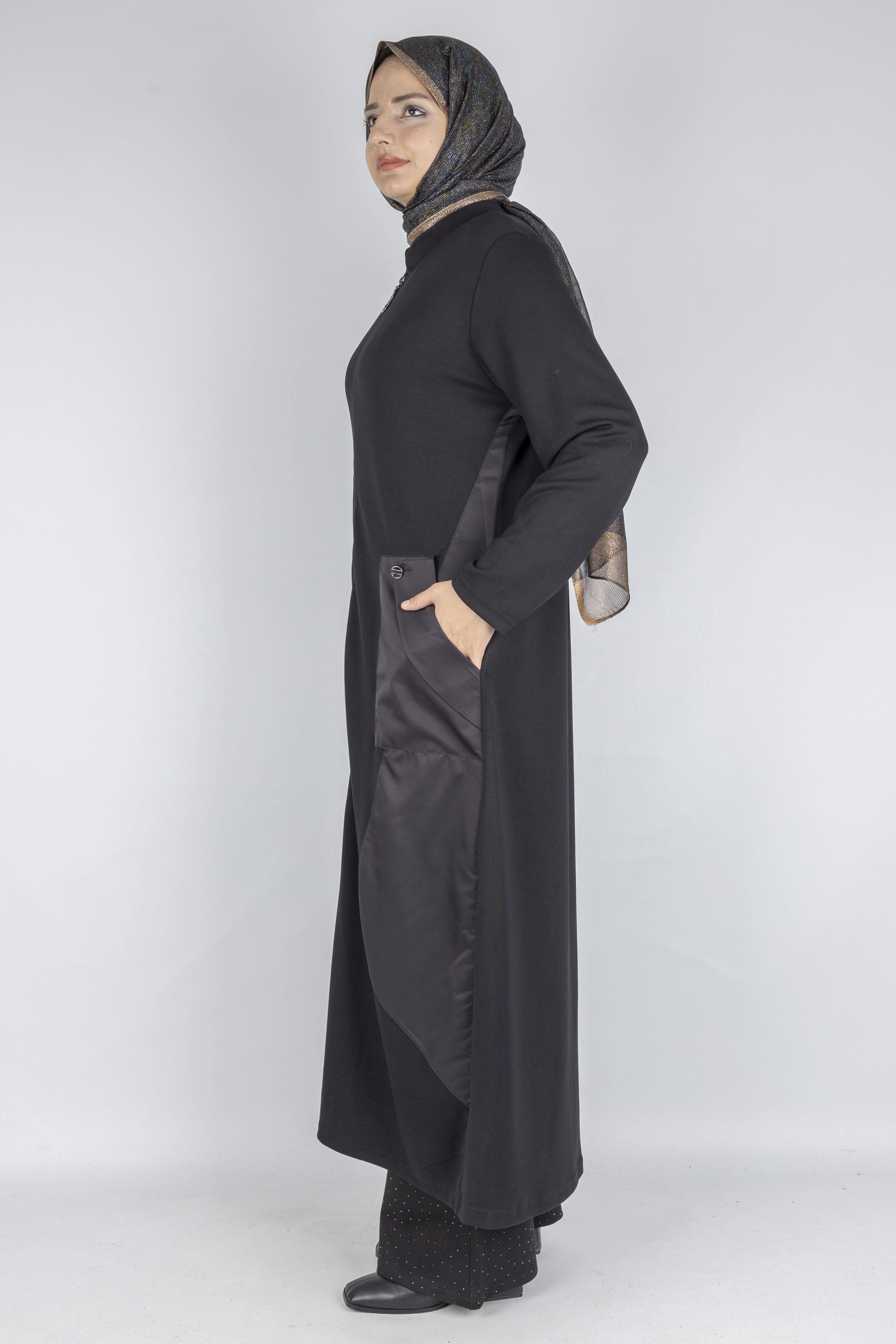 Paraşüt Detaylı Fermuarlı Oysho Kap Siyah OTW316