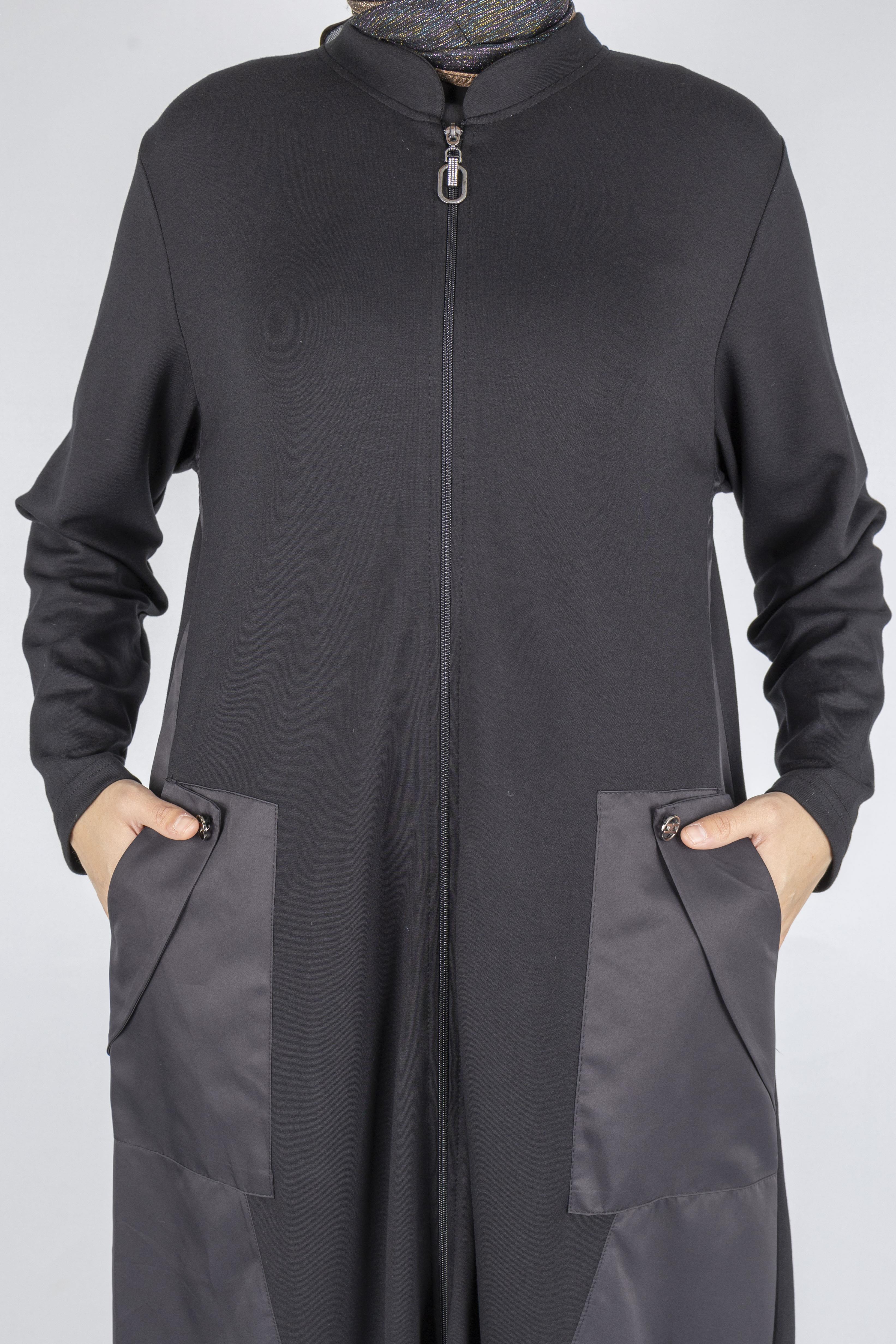 Paraşüt Detaylı Fermuarlı Oysho Kap Siyah OTW316