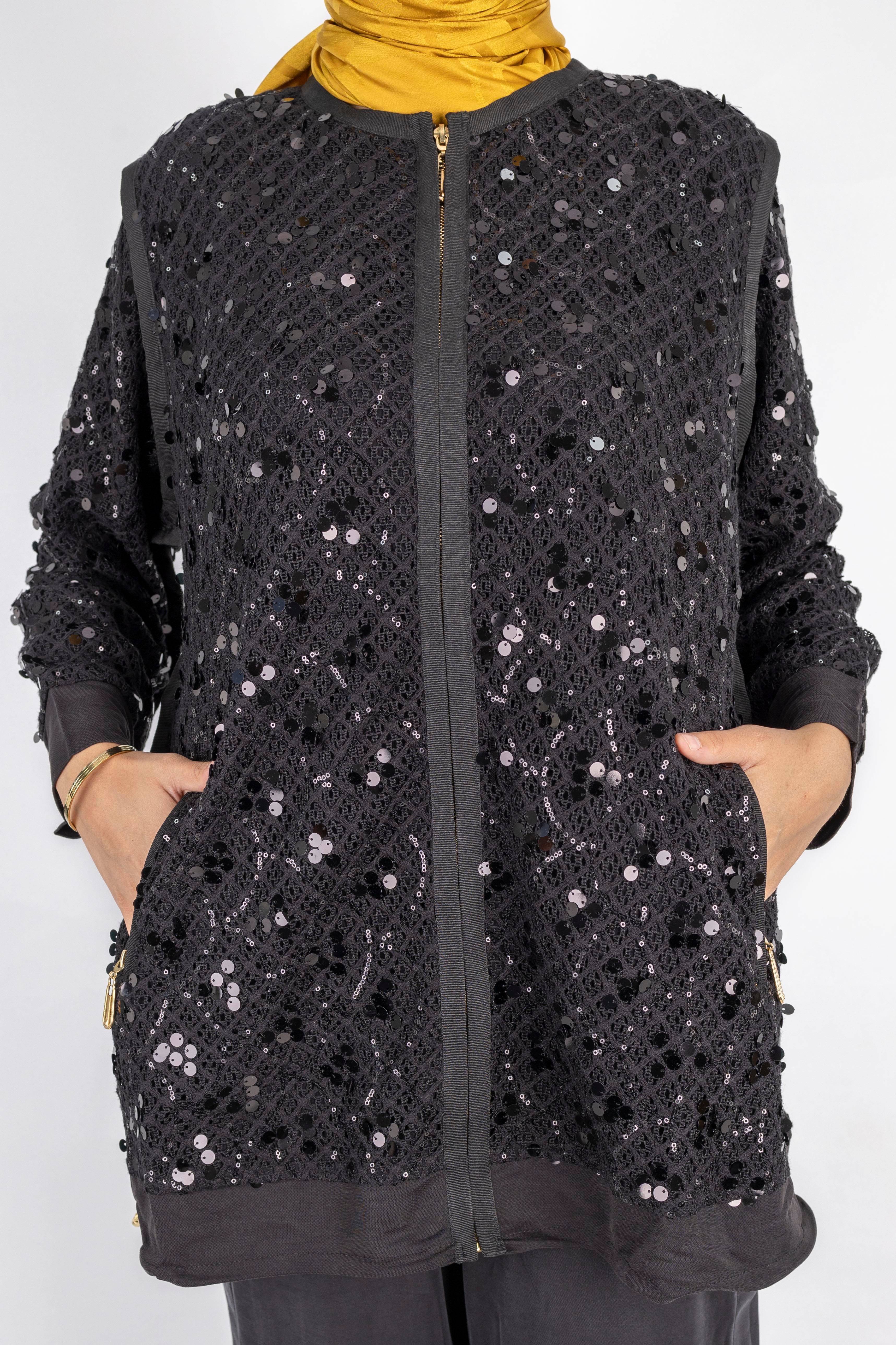 Pul Payet Detaylı Fermuarlı Takım Siyah OTW5897