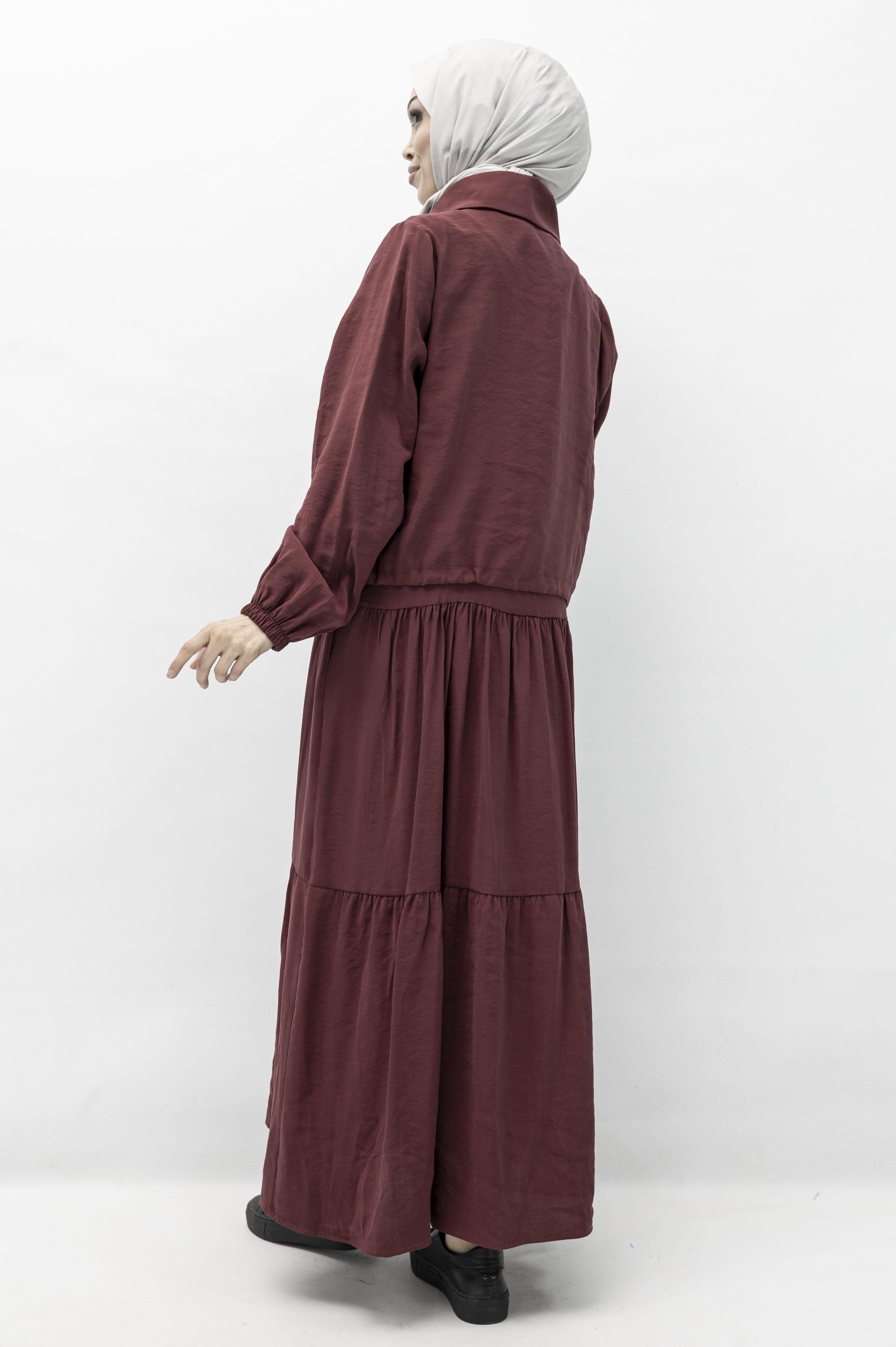 Qupra Spor Ceketli Elbise Bordo OTW2449