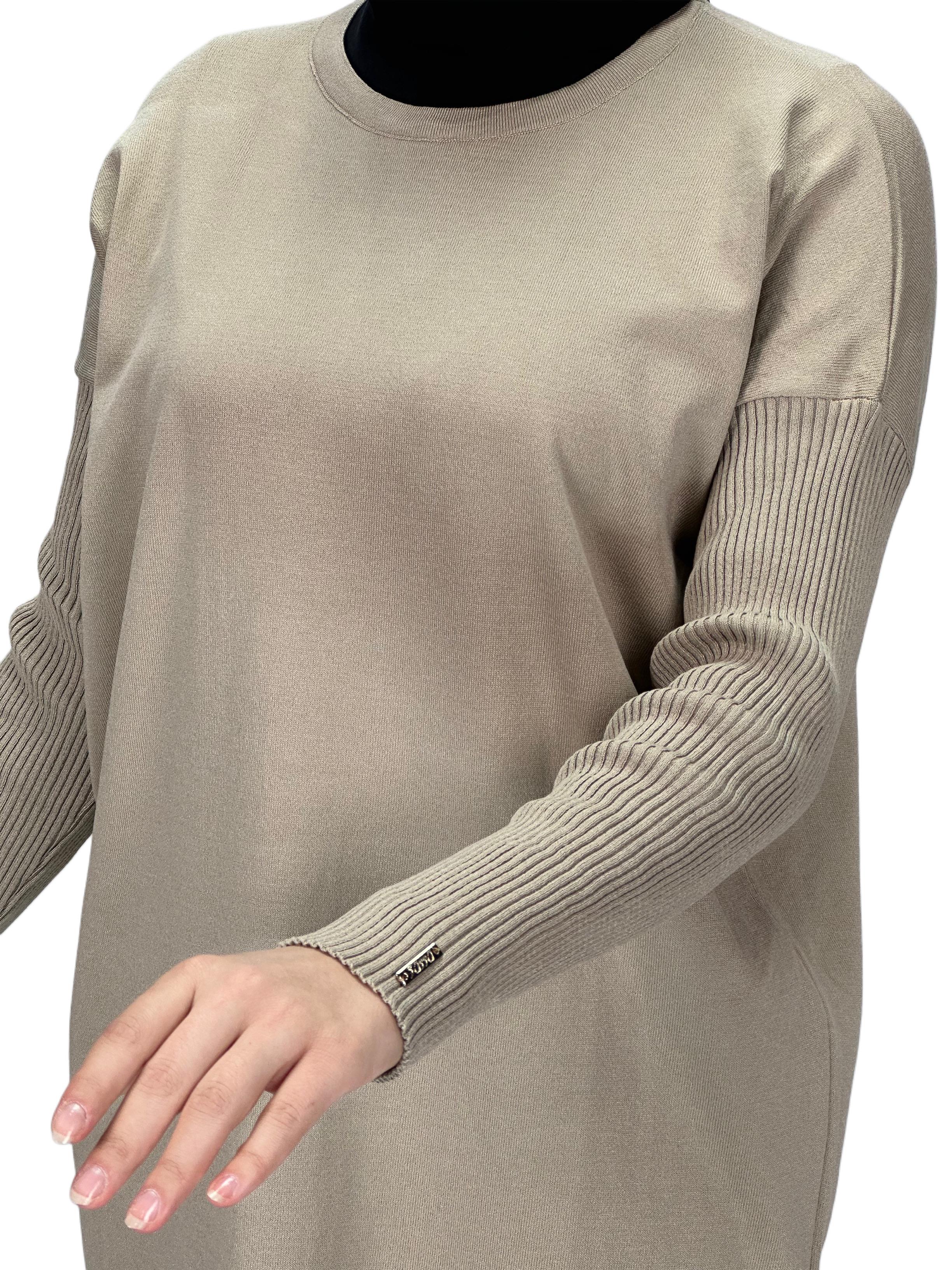 Rayon Kollu Merserize Triko Tunik Bej OTW118