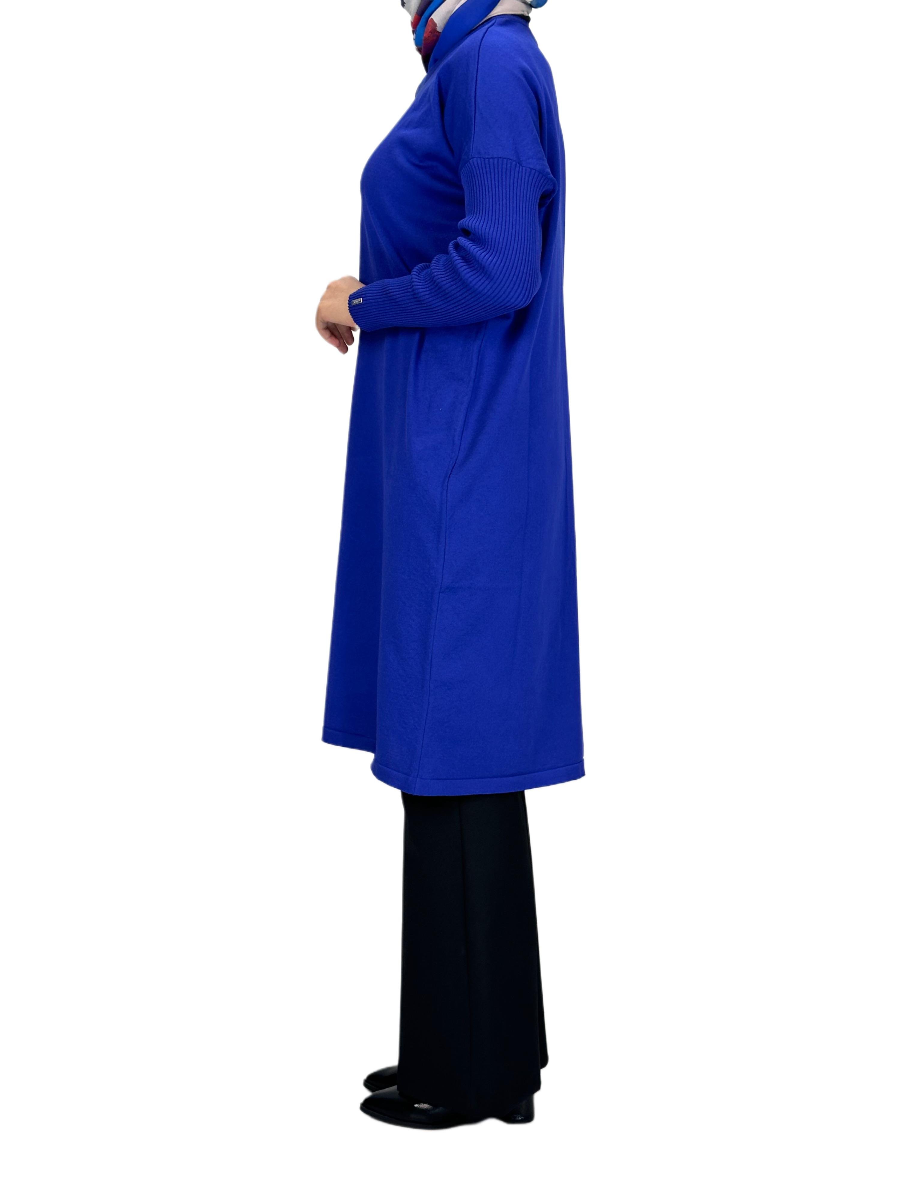 Rayon Kollu Merserize Triko Tunik Saks OTW118