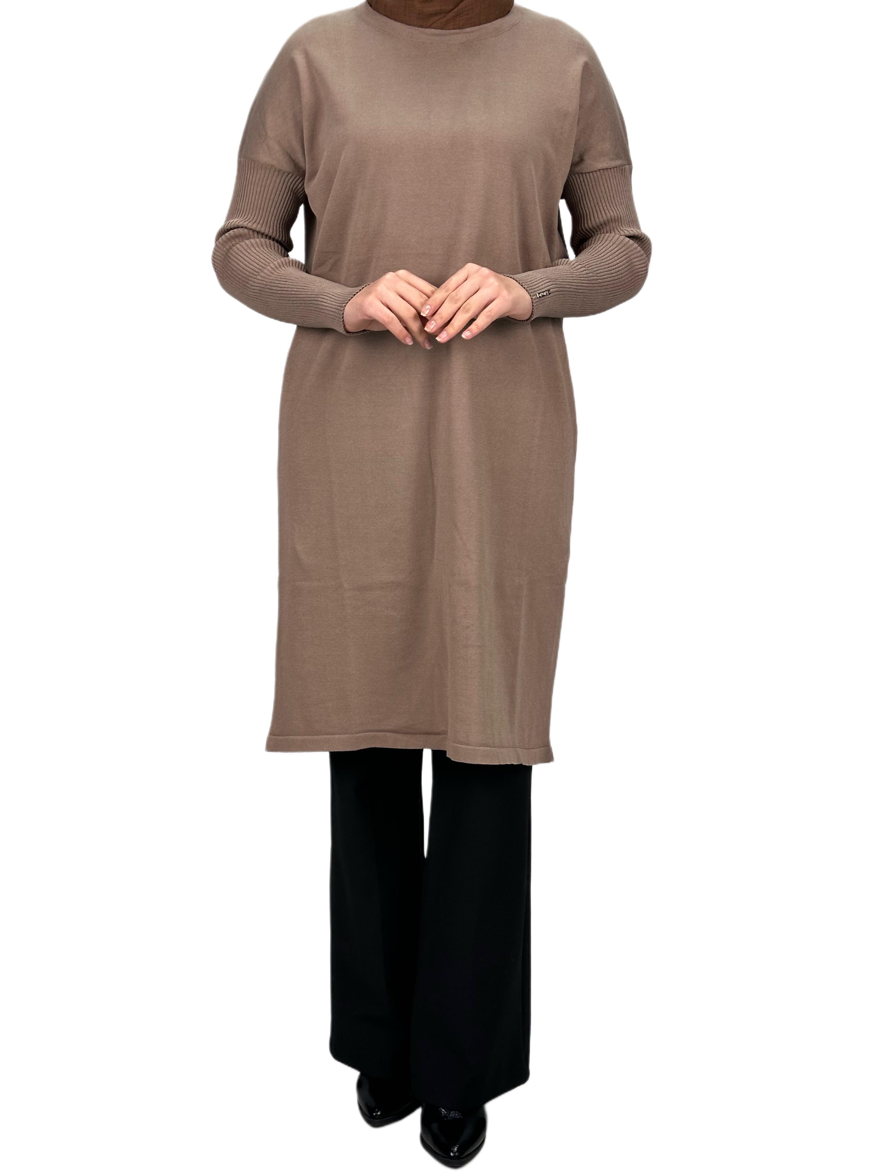 Rayon Kollu Merserize Triko Tunik Vizon OTW118