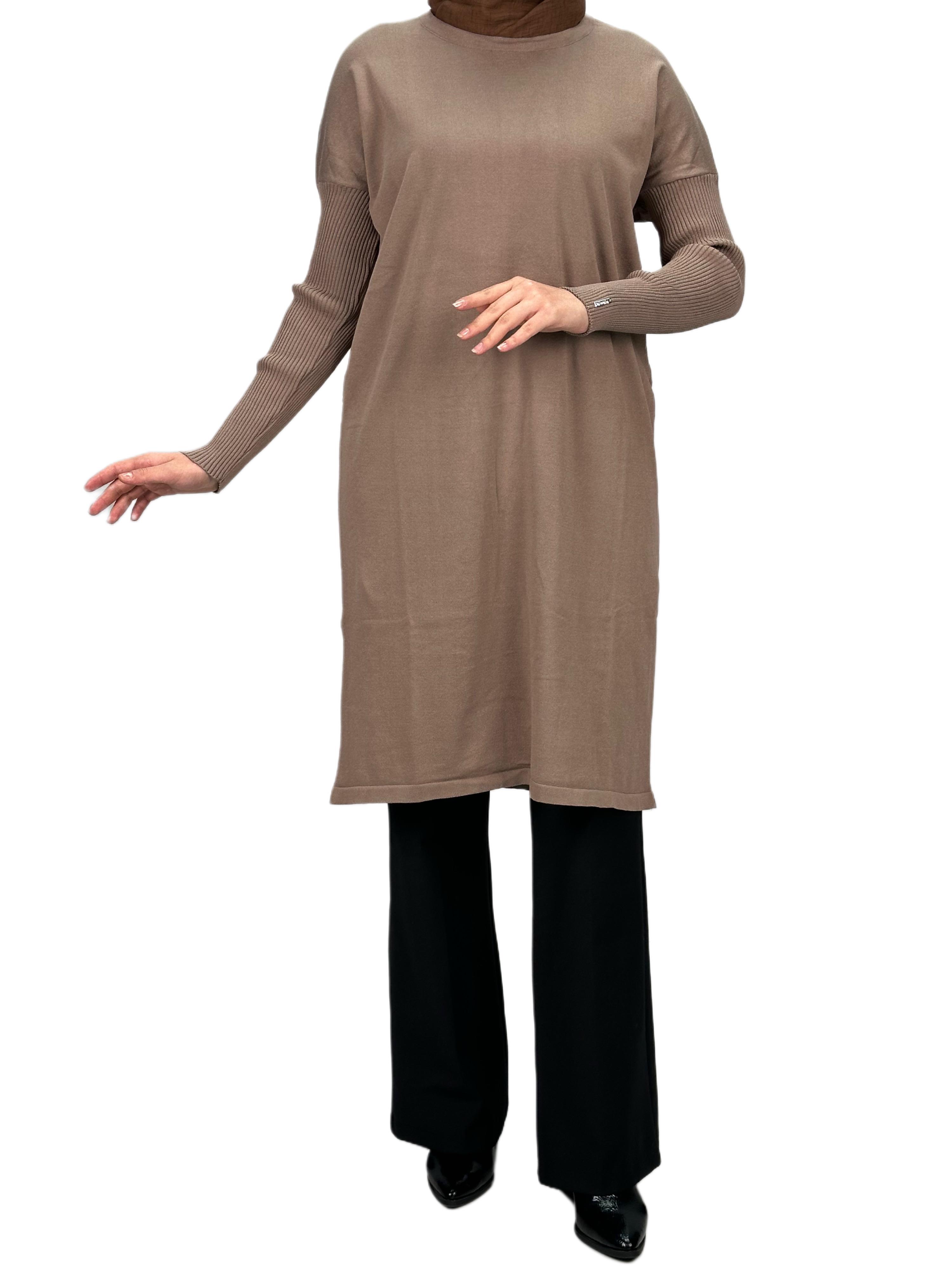 Rayon Kollu Merserize Triko Tunik Vizon OTW118