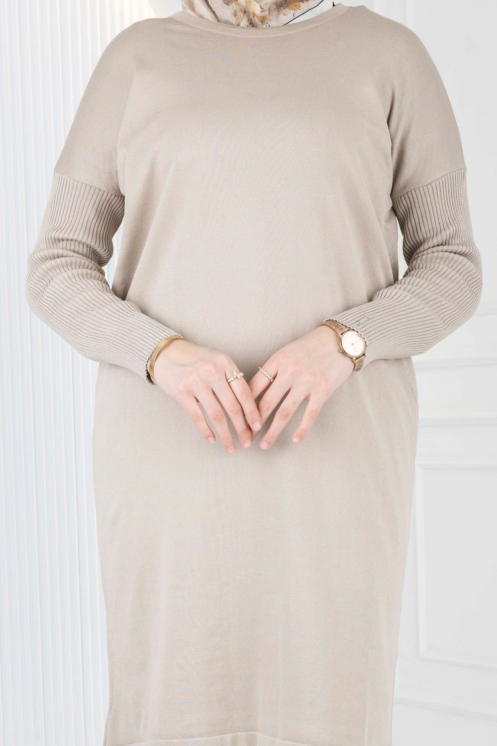 Rayon Kollu Merserize Tunik Bej OTW118
