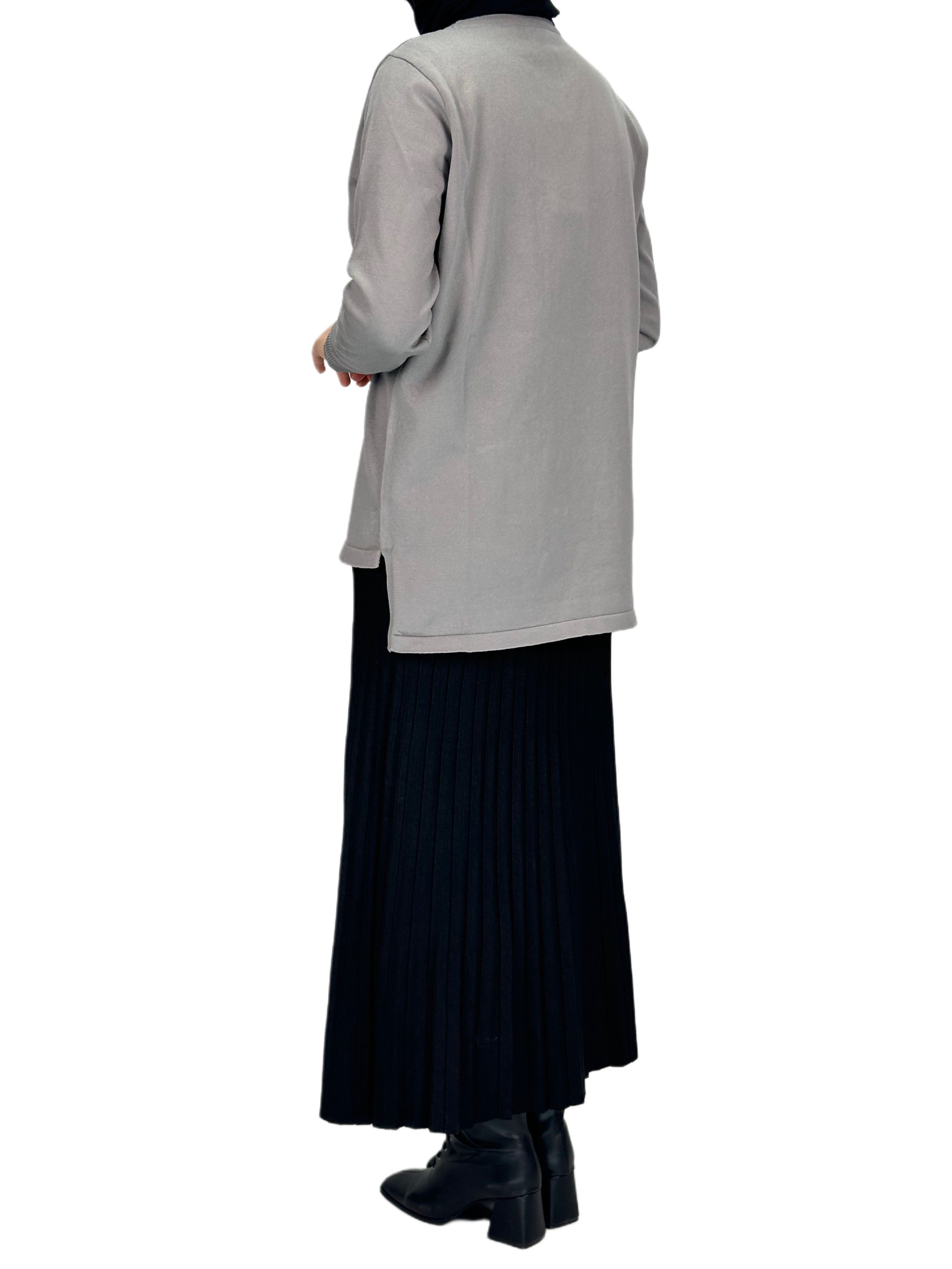 Rayonsuz Merserize Triko Tunik Gri OTW122