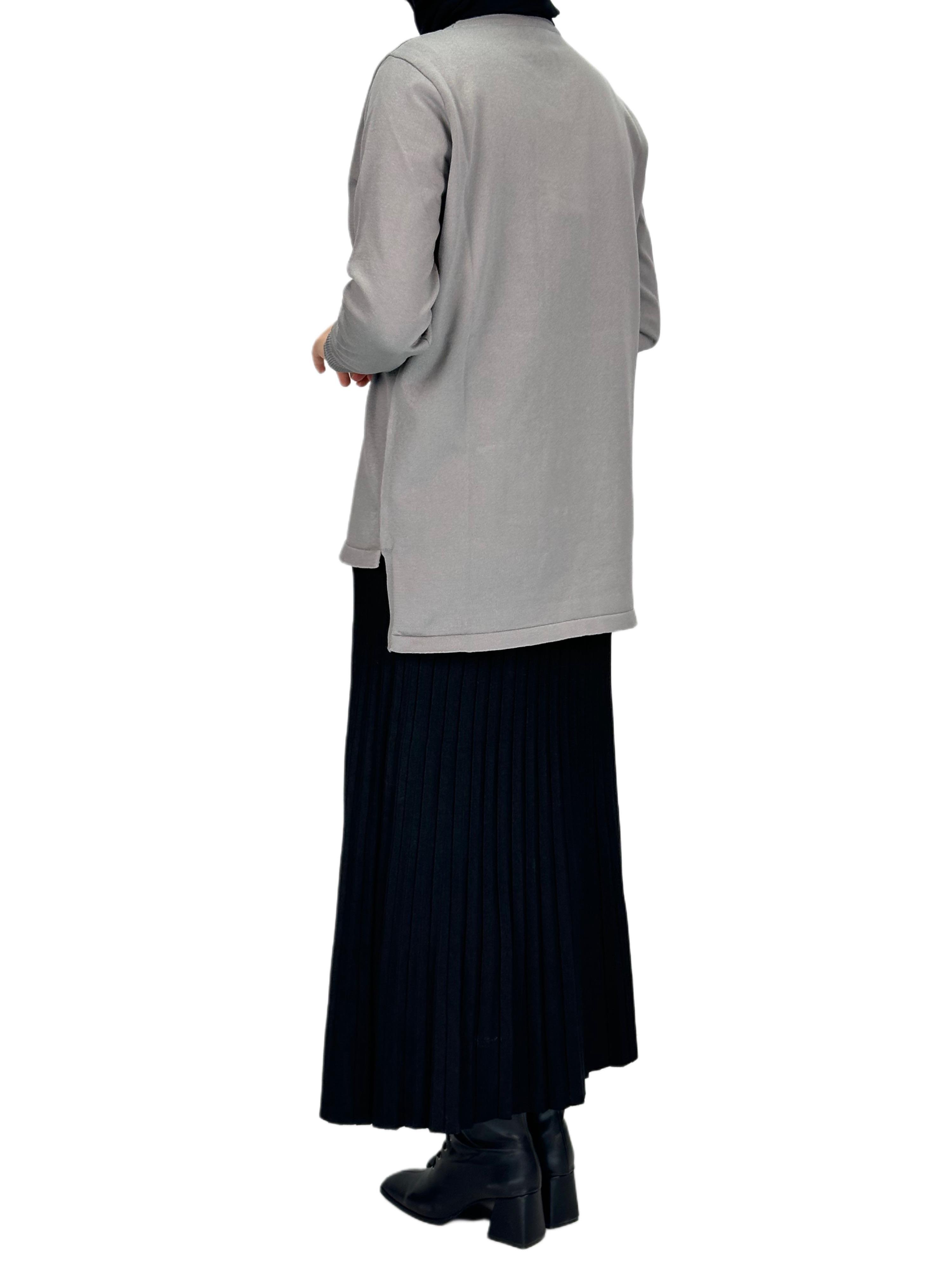 Rayonsuz Merserize Triko Tunik Gri OTW122