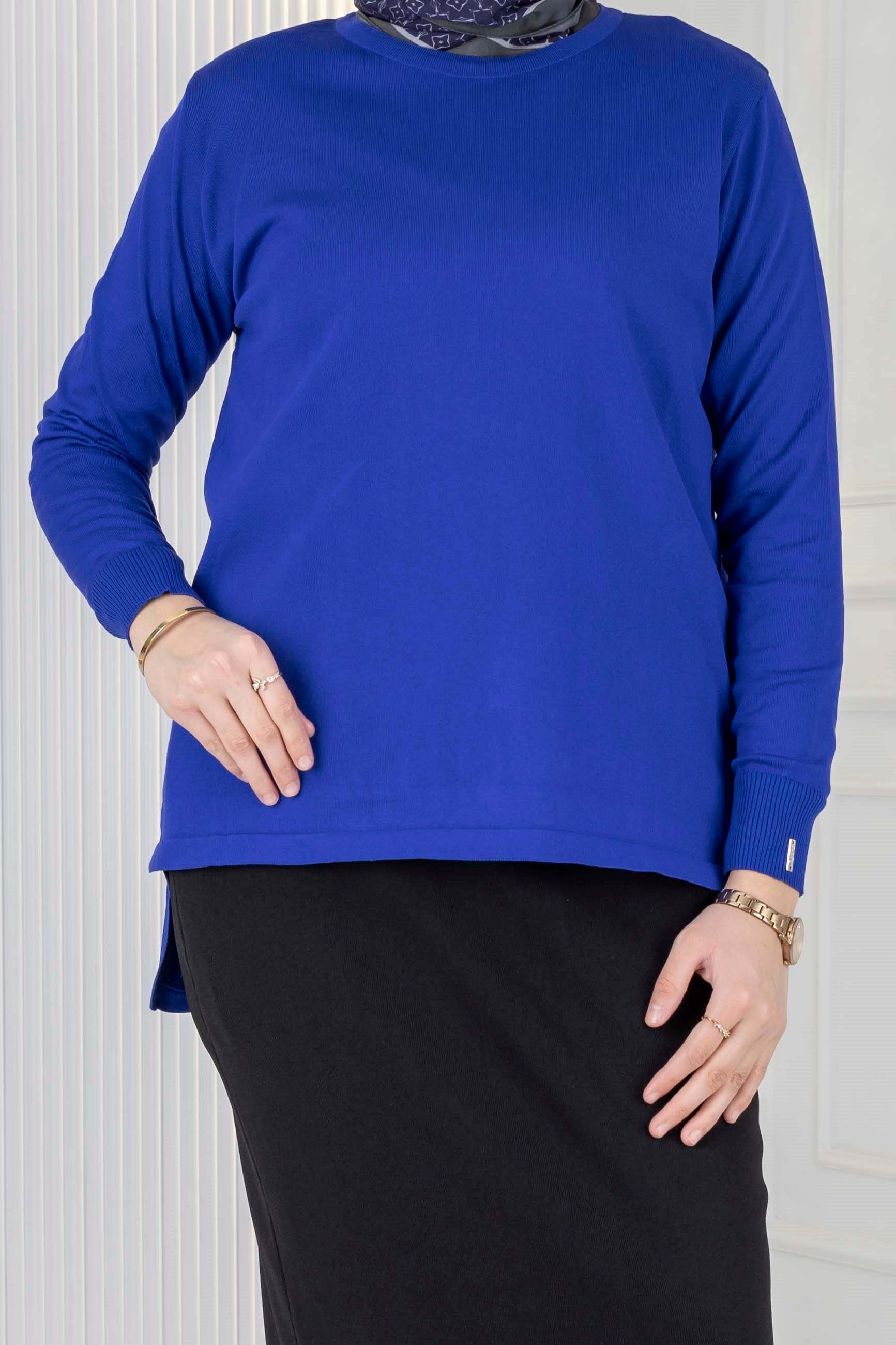 Rayonsuz Merserize Triko Tunik Saks OTW122