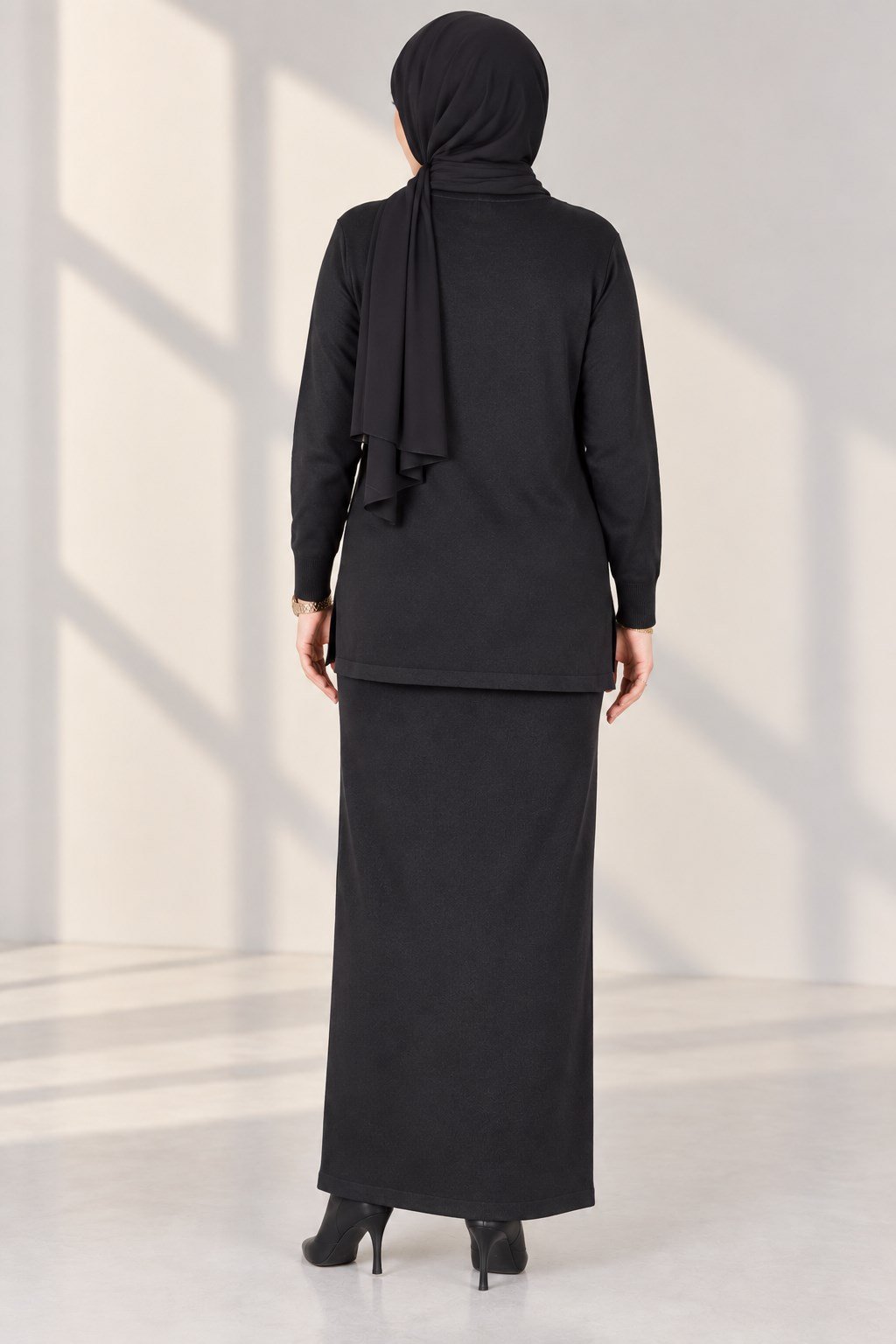 Rayonsuz Merserize Triko Tunik Siyah OTW122