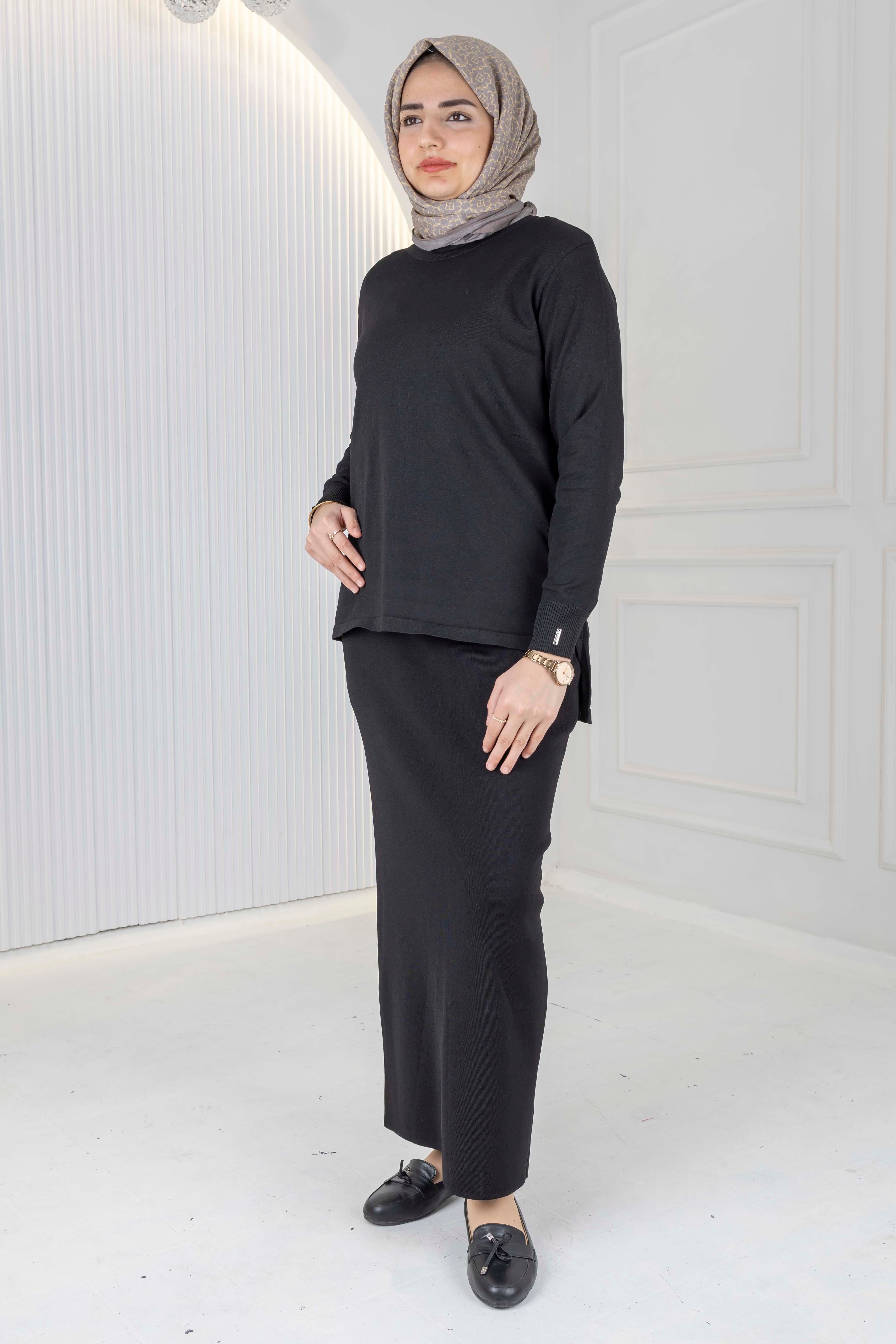 Rayonsuz Merserize Triko Tunik Siyah OTW122