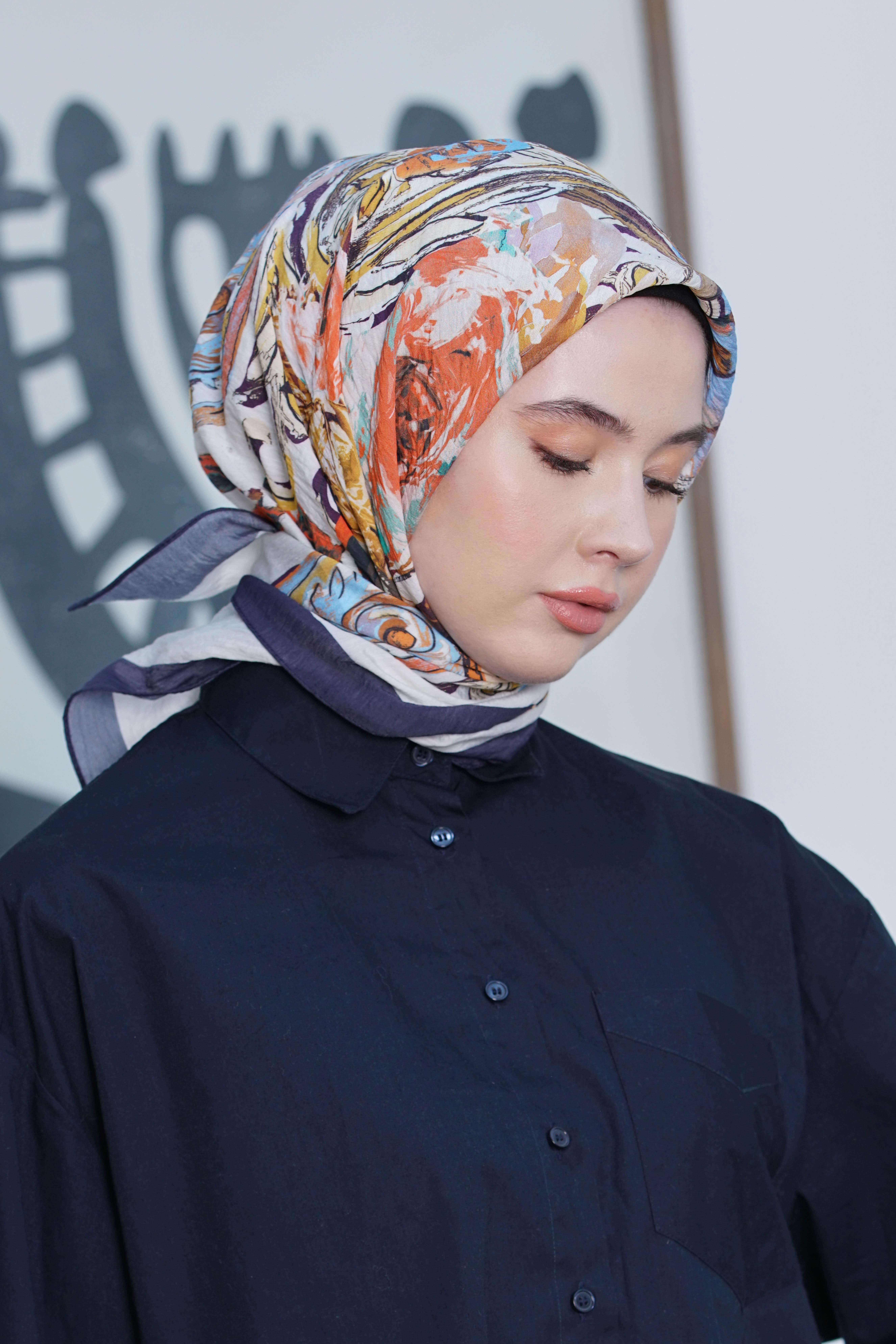 Roza Eşarp Lacivert OTW4286