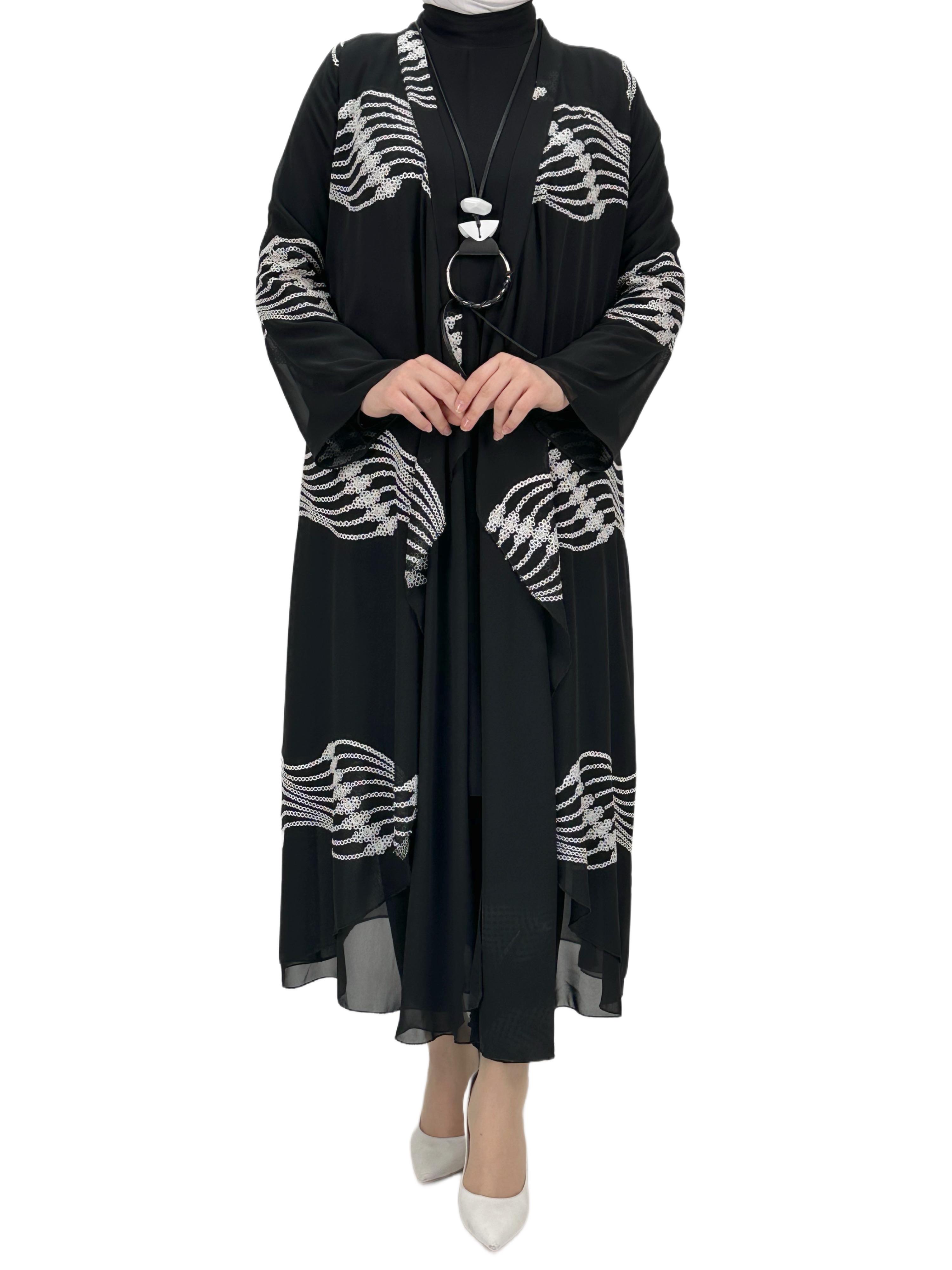 Şifon Kimono Siyah OTW1193