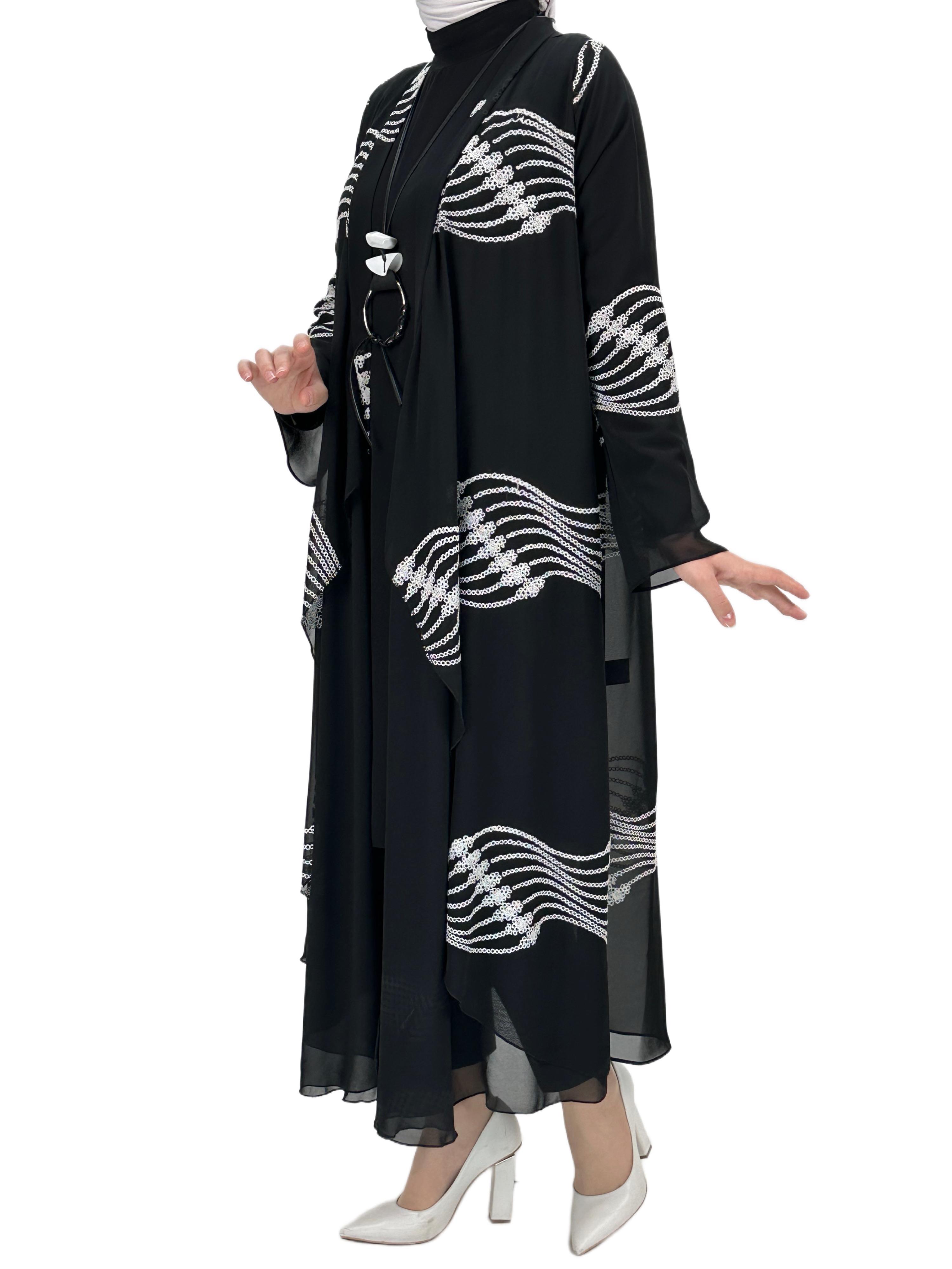 Şifon Kimono Siyah OTW1193