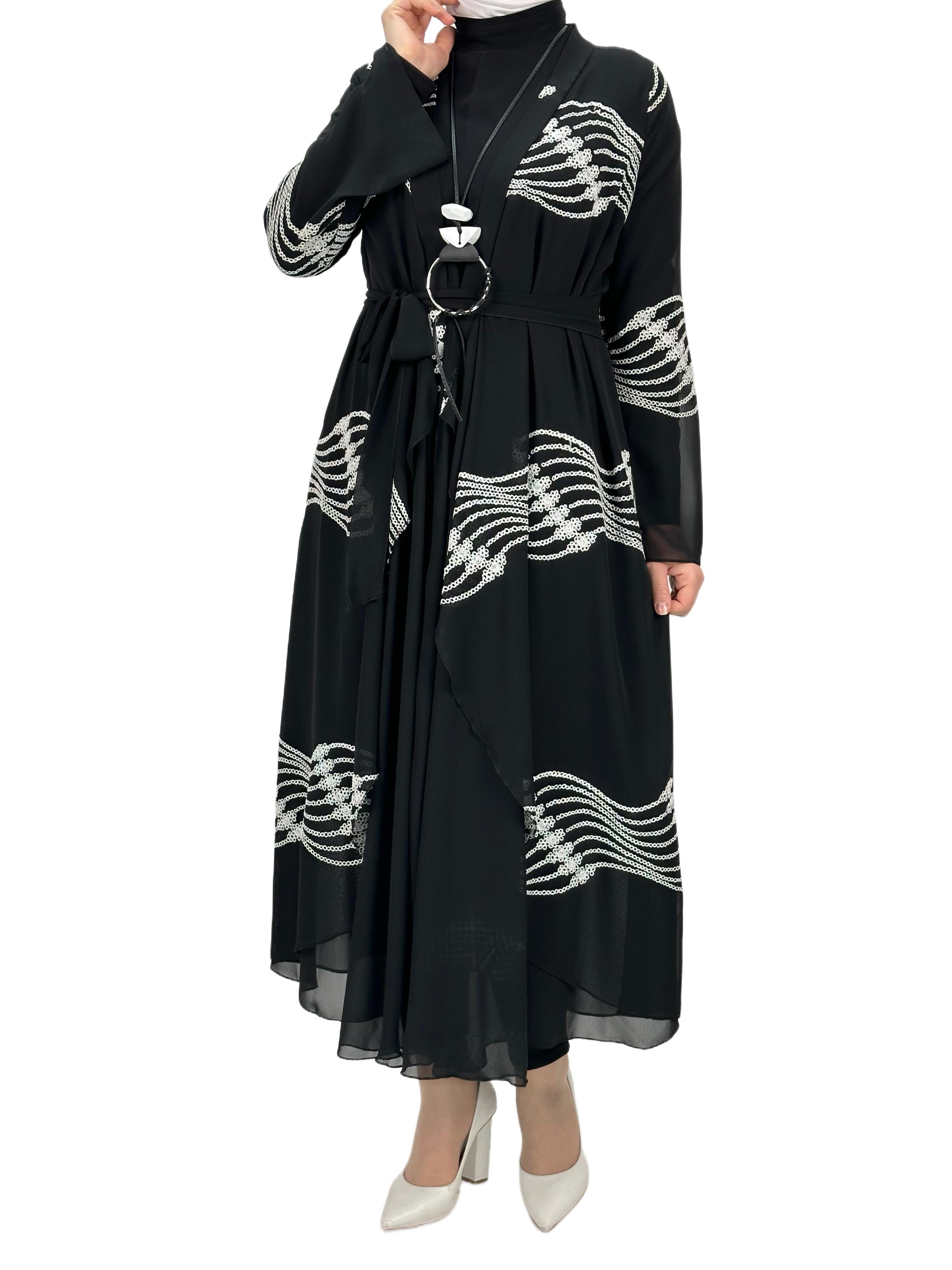 Şifon Kimono Siyah OTW1193