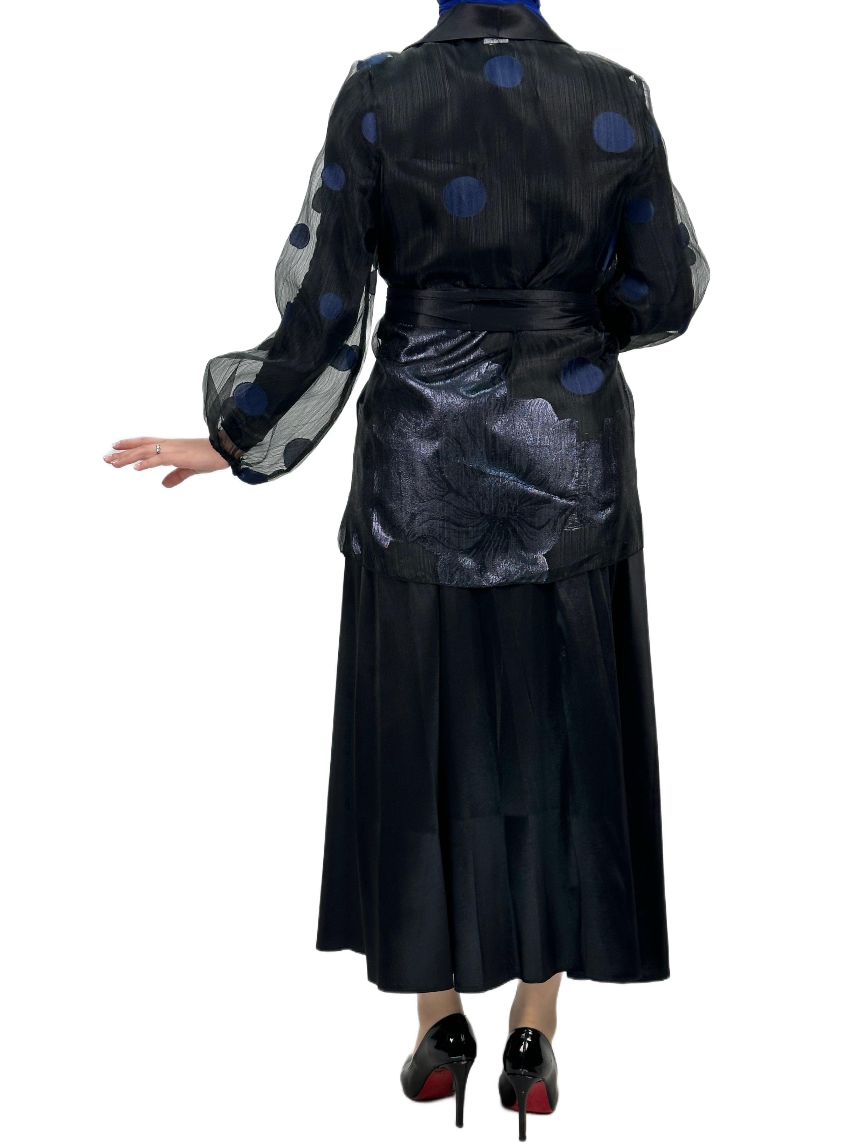 Tafta Etekli Takm Siyah-İndigo OTW2055