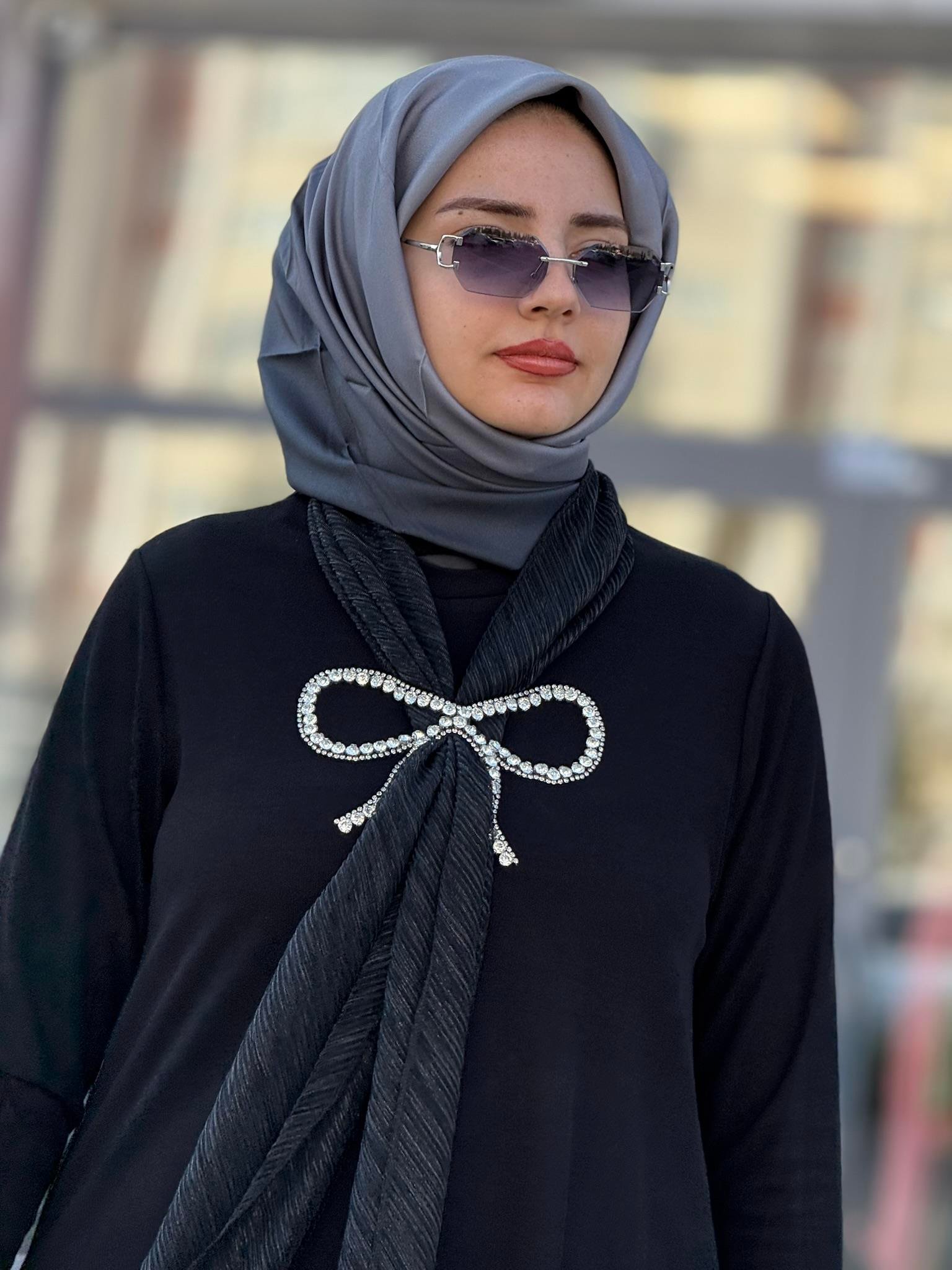 Taş Fiyonk Detaylı Pantolonlu Takım Siyah OTW45827