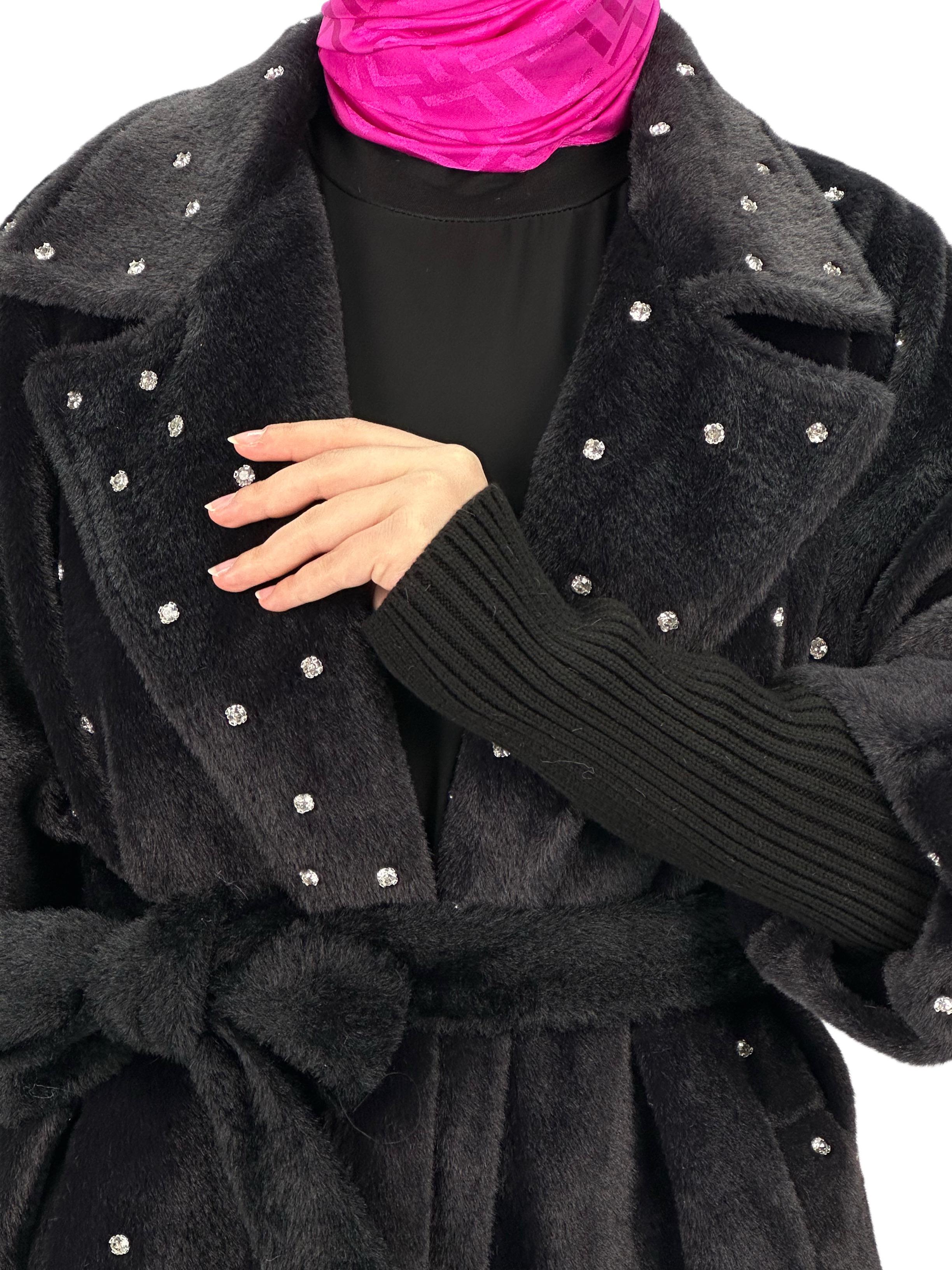 Taşlı Angora Kaban Siyah OTW7123