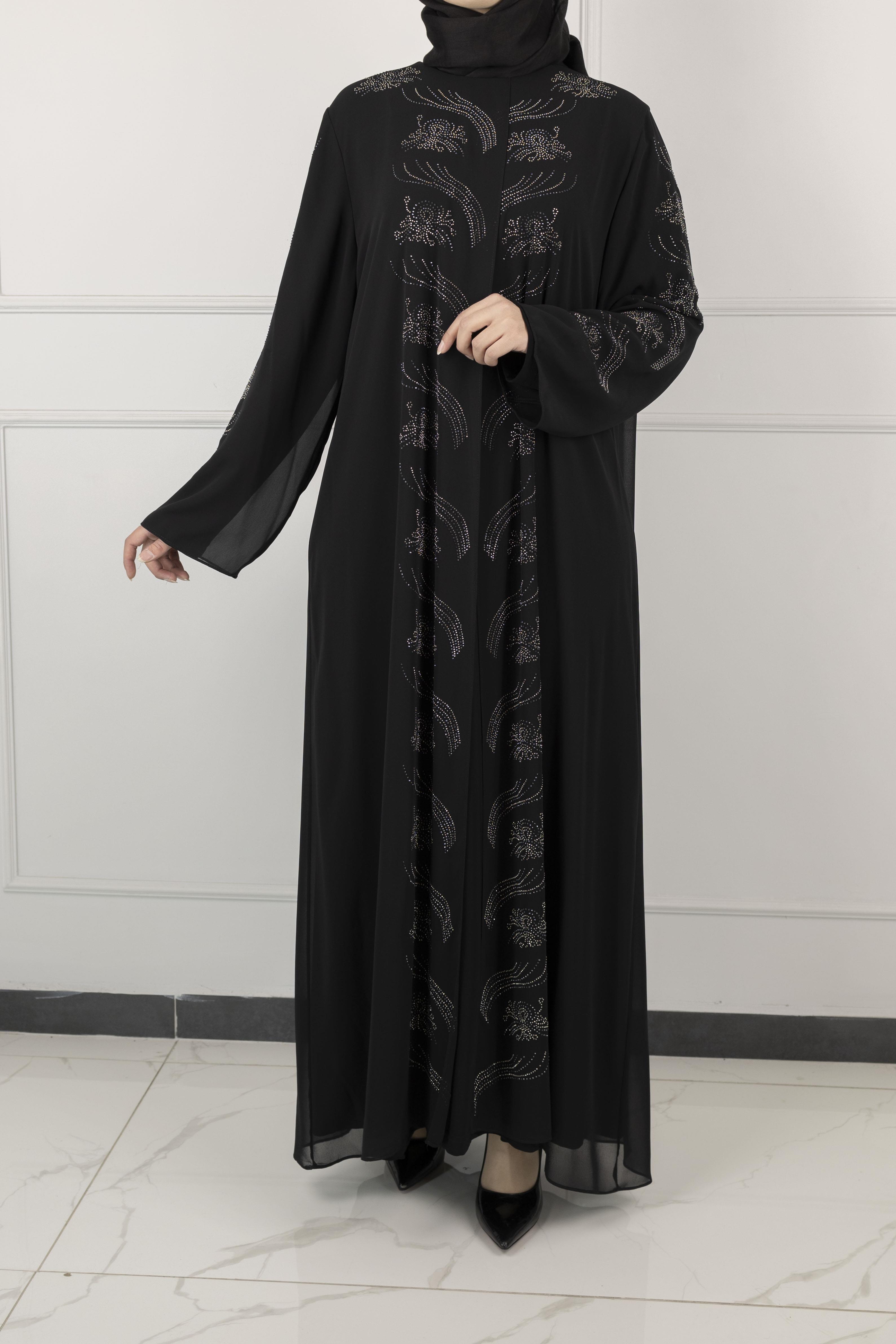 taşlı büyük beden abiye elbise Siyah OTW1377