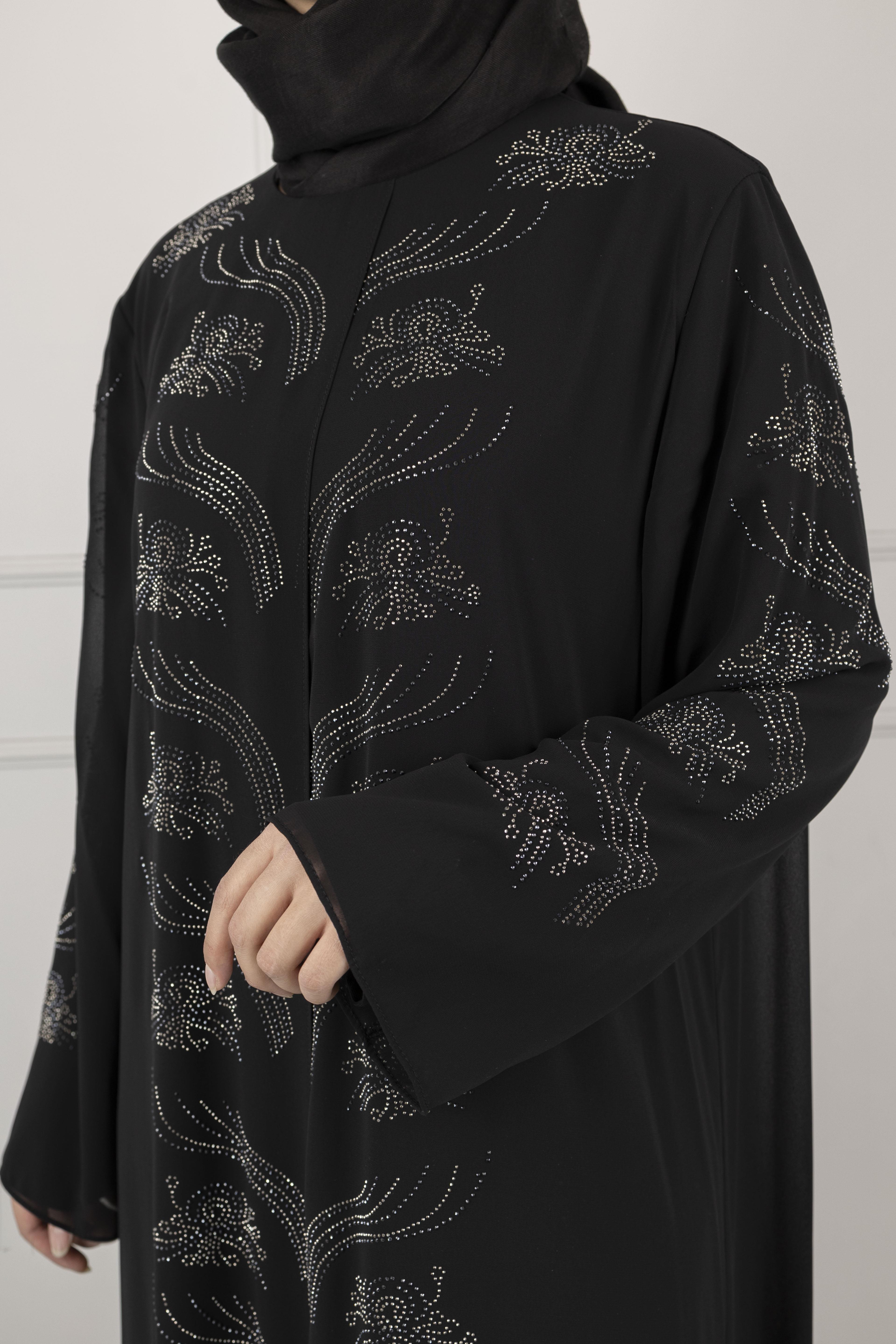 taşlı büyük beden abiye elbise Siyah OTW1377