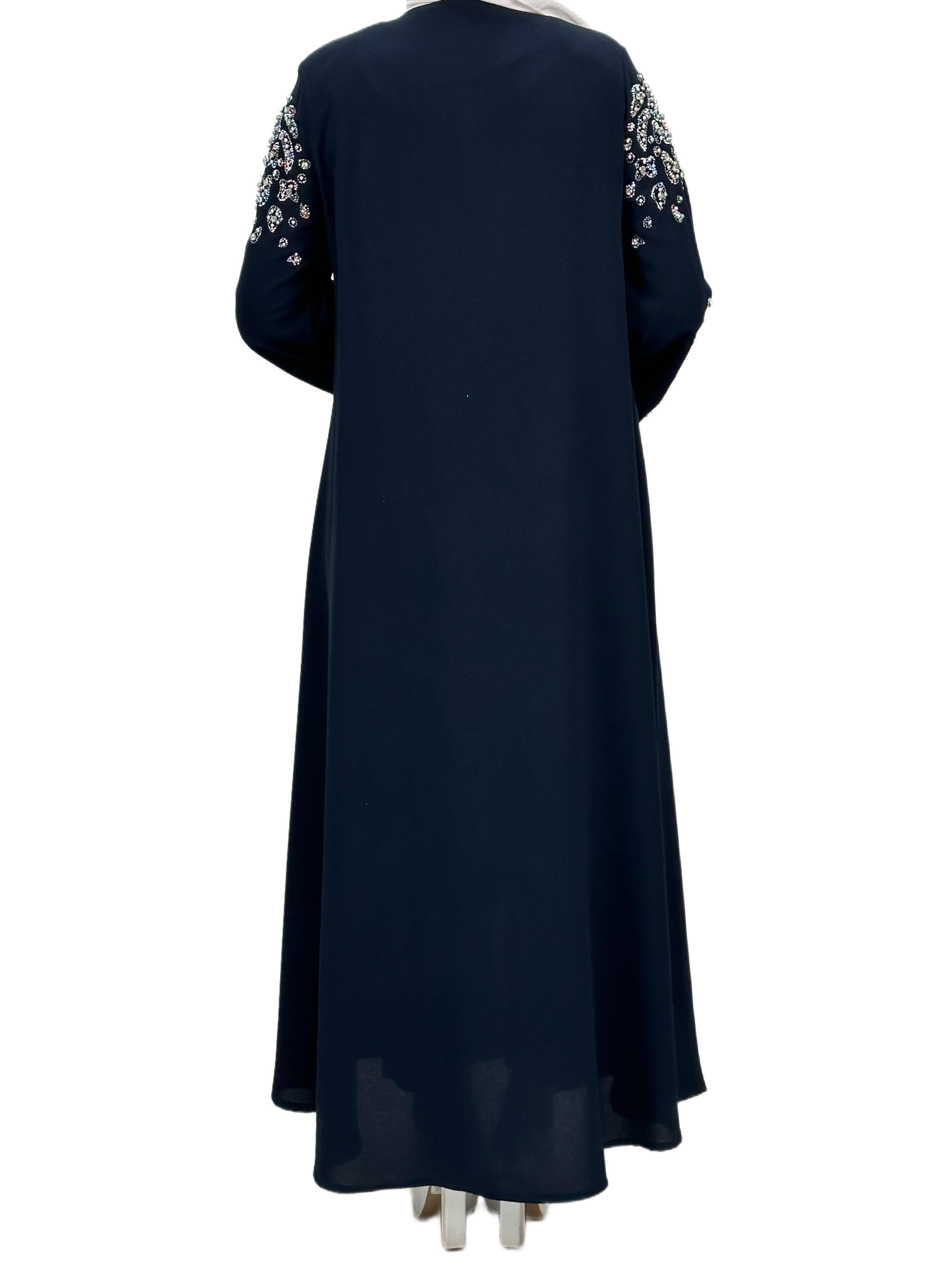Taşlı Ferace Lacivert OTW36221