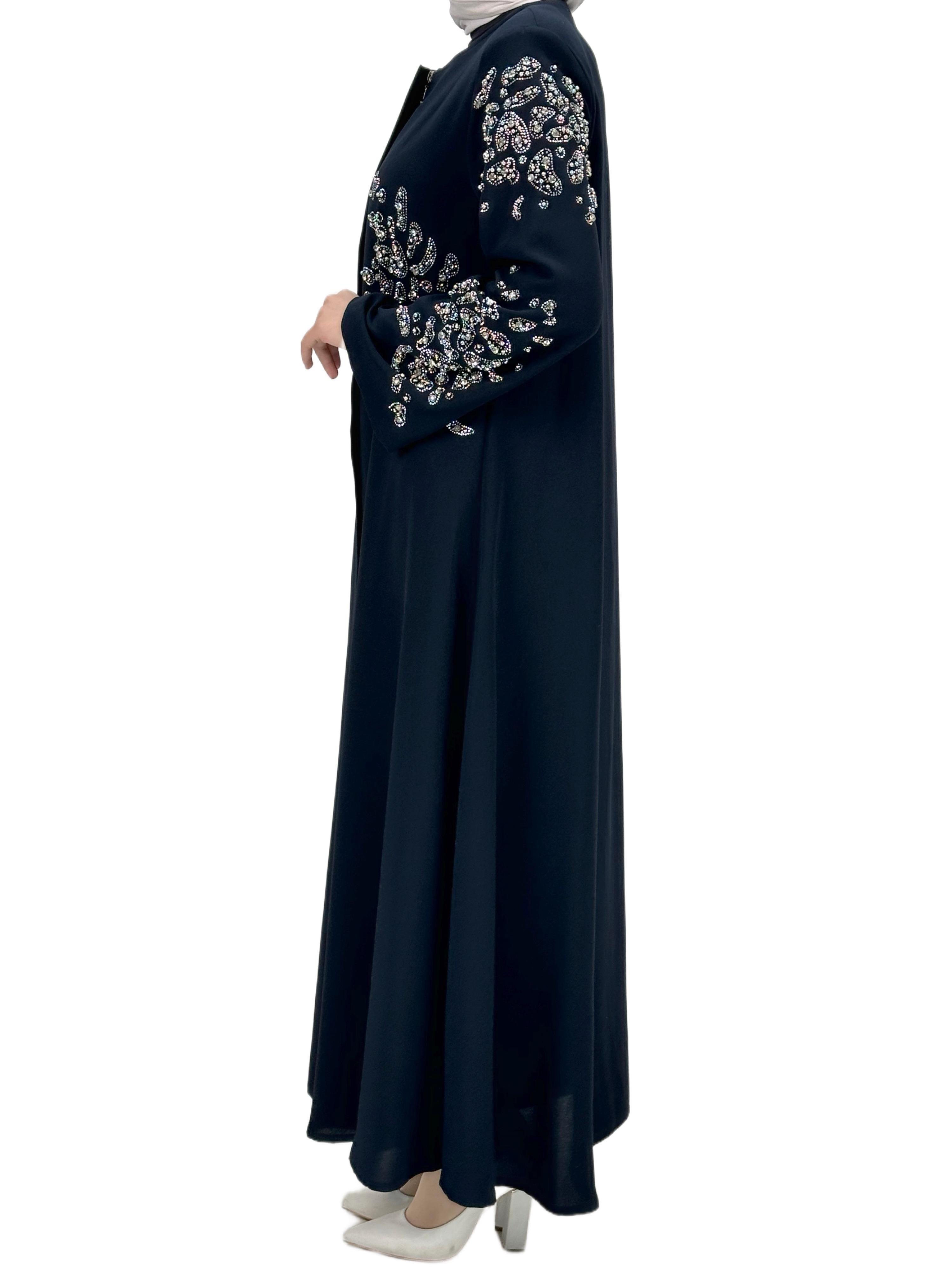 Taşlı Ferace Lacivert OTW36221