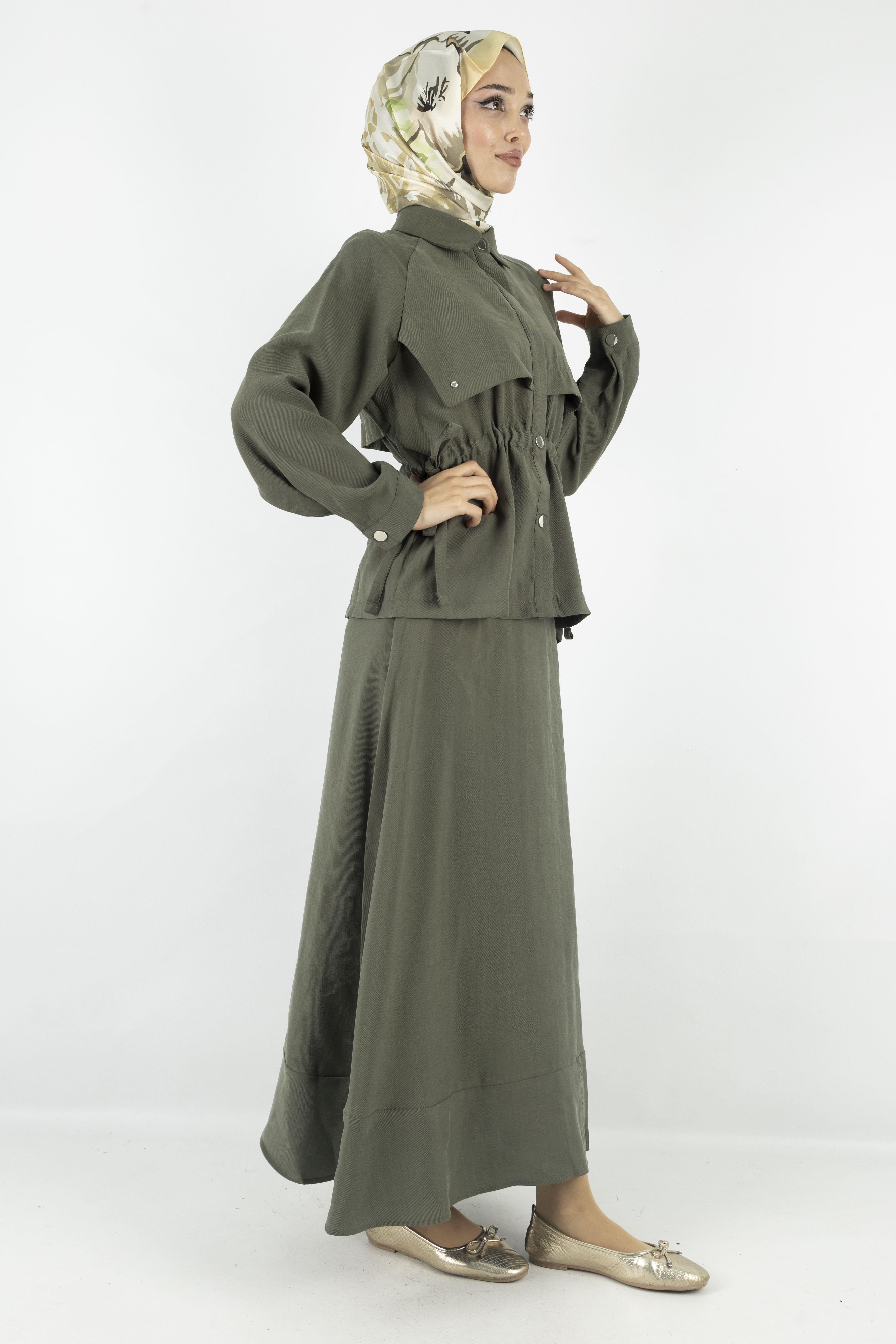 Tensel Kumaş Spor Etekli Takım Haki OTW2627