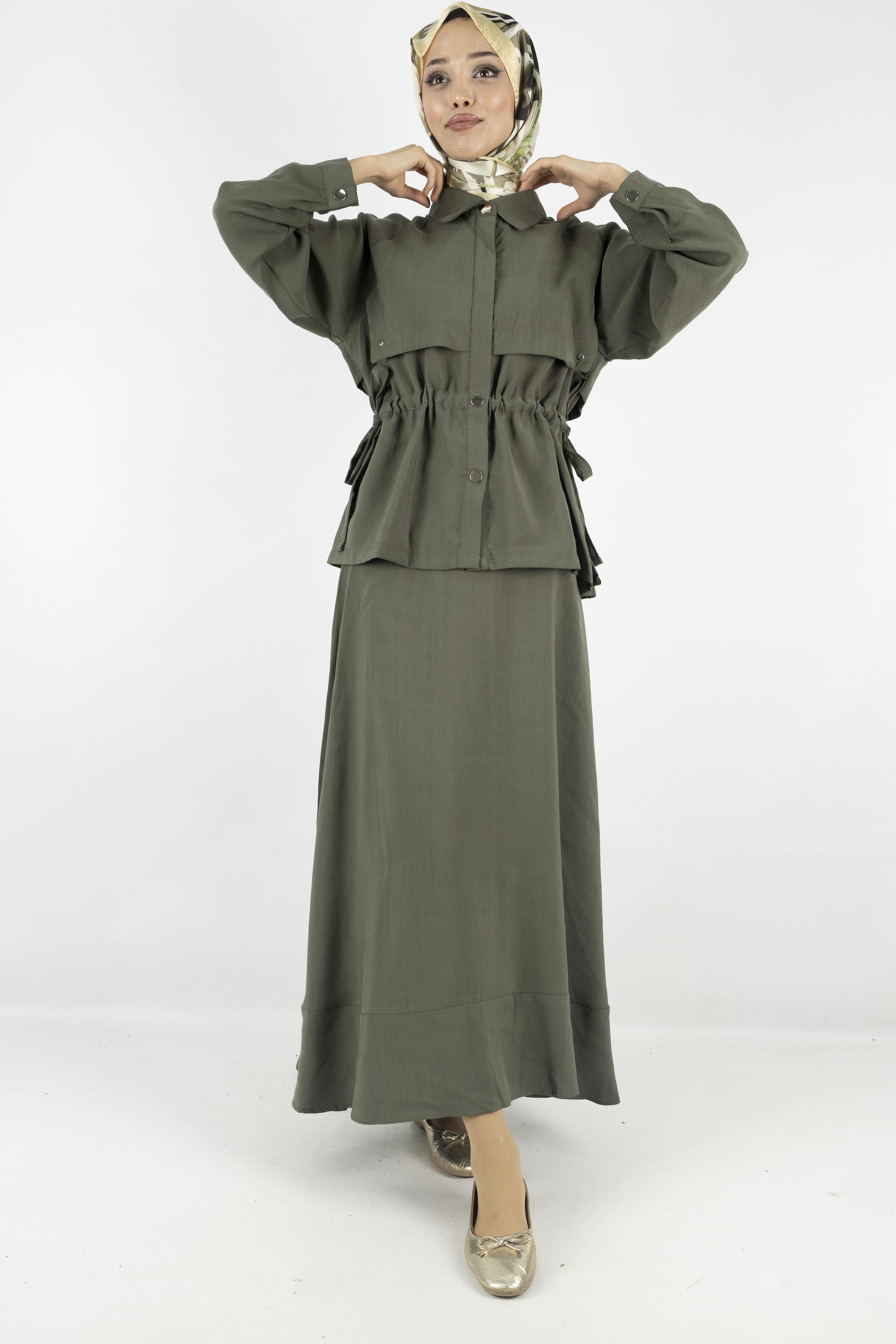 Tensel Kumaş Spor Etekli Takım Haki OTW2627