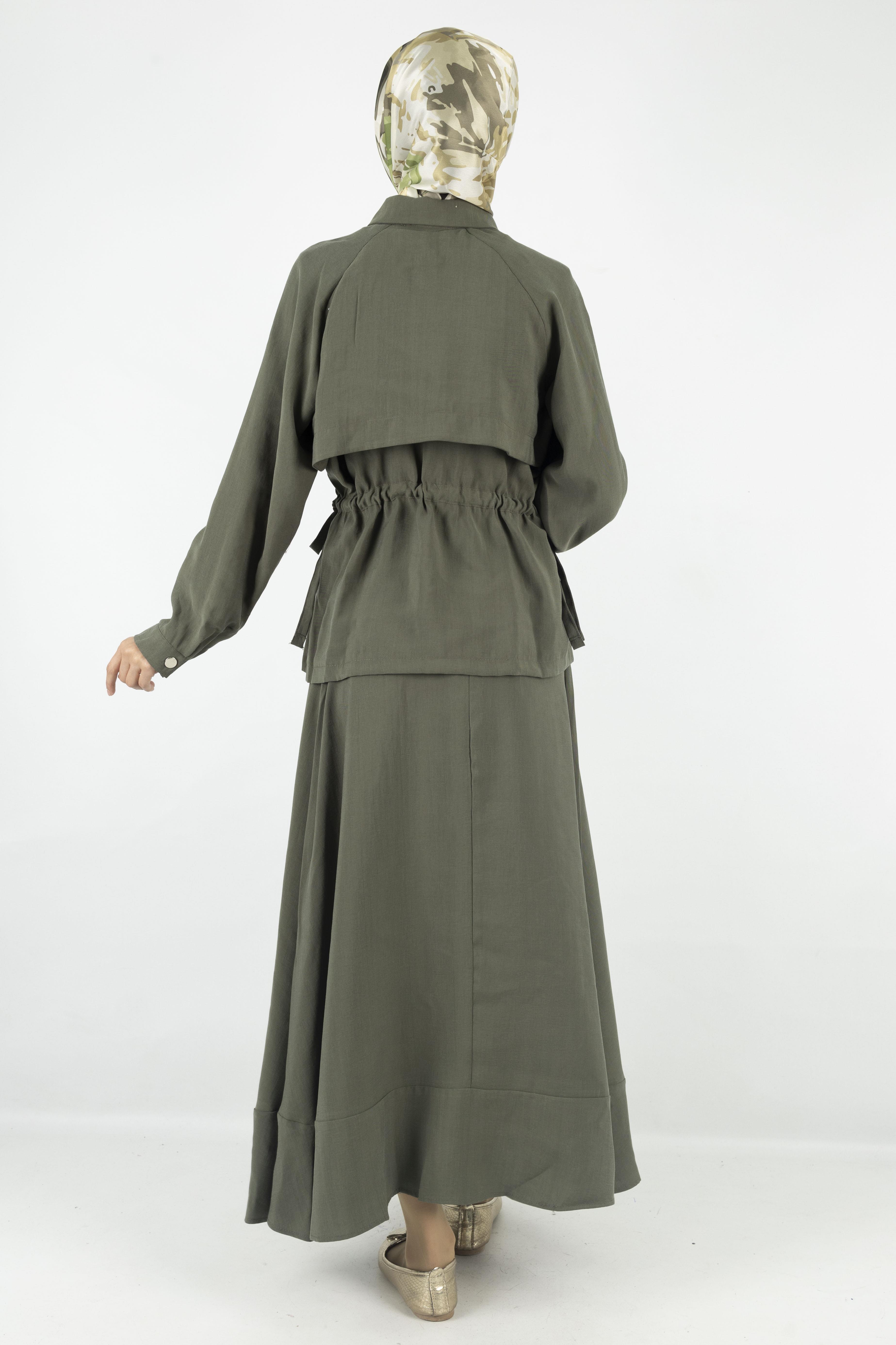 Tensel Kumaş Spor Etekli Takım Haki OTW2627