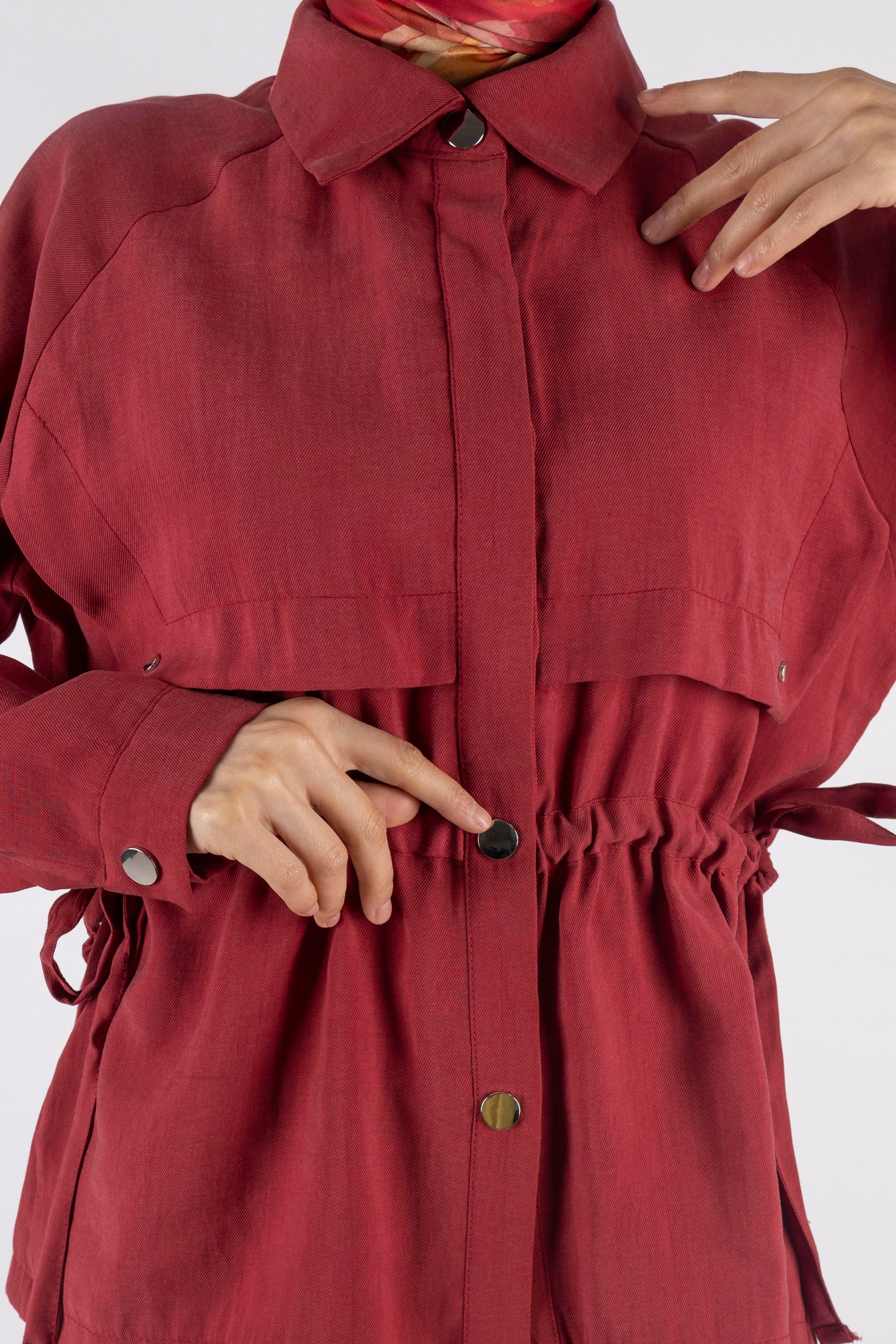 Tensel Kumaş Spor Etekli Takım Kırmızı OTW2627