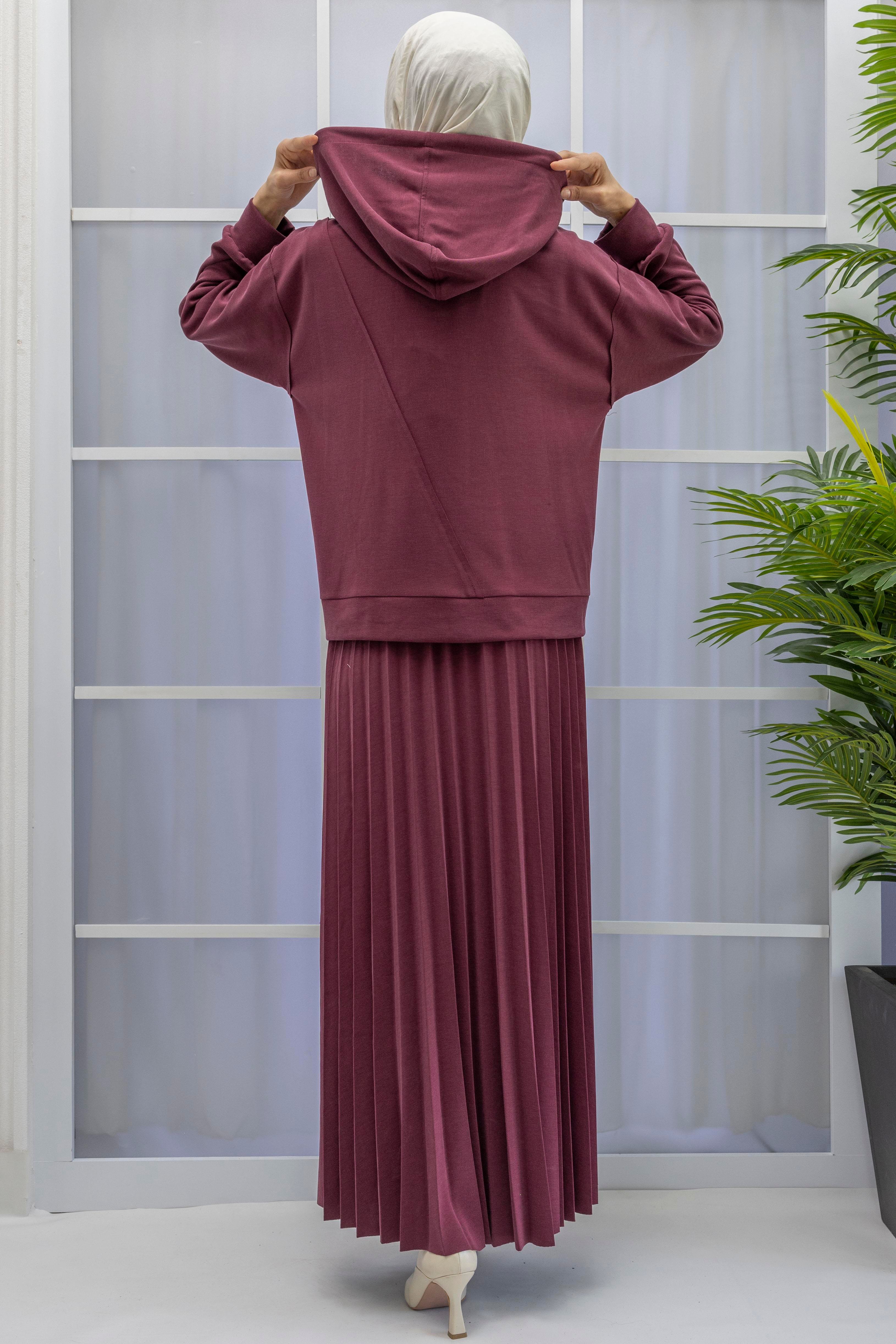 TENSEL OYSHO KUMAŞ SPOR ETEKLİ TAKIM Bordo OTW70062