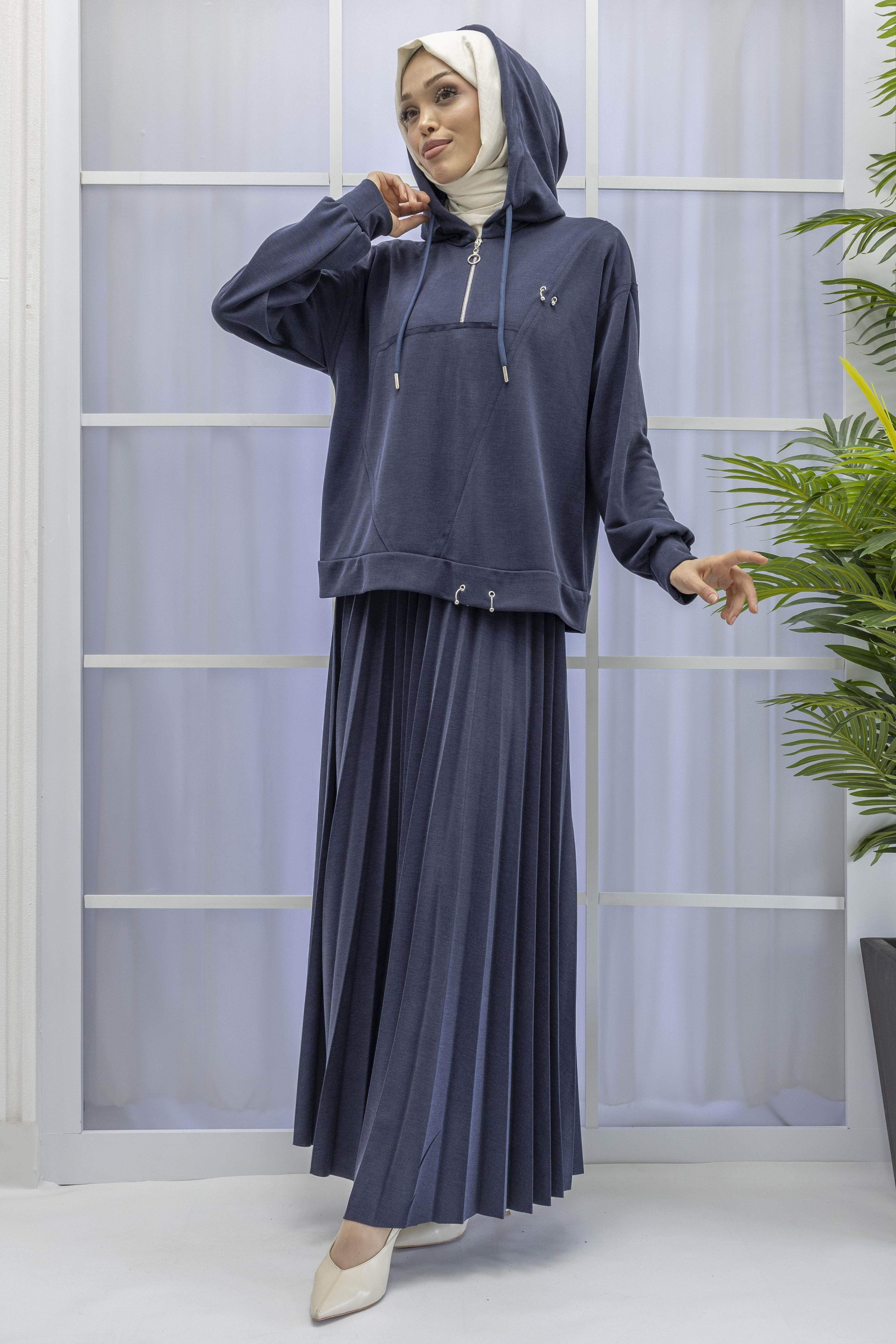 TENSEL OYSHO KUMAŞ SPOR ETEKLİ TAKIM Lacivert OTW70062