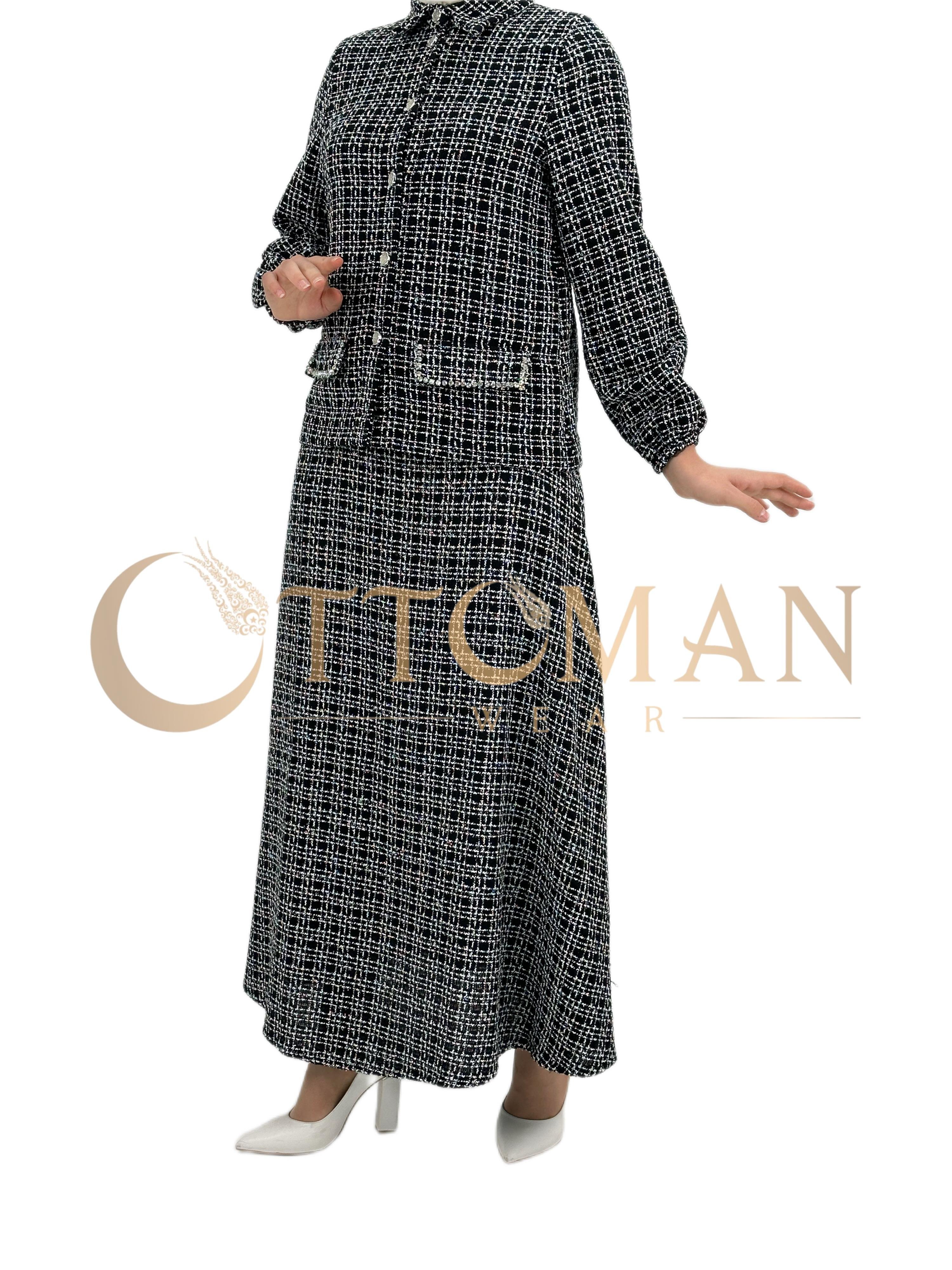 Tuvit Kumaş Etekli Takım Siyah OTW8163