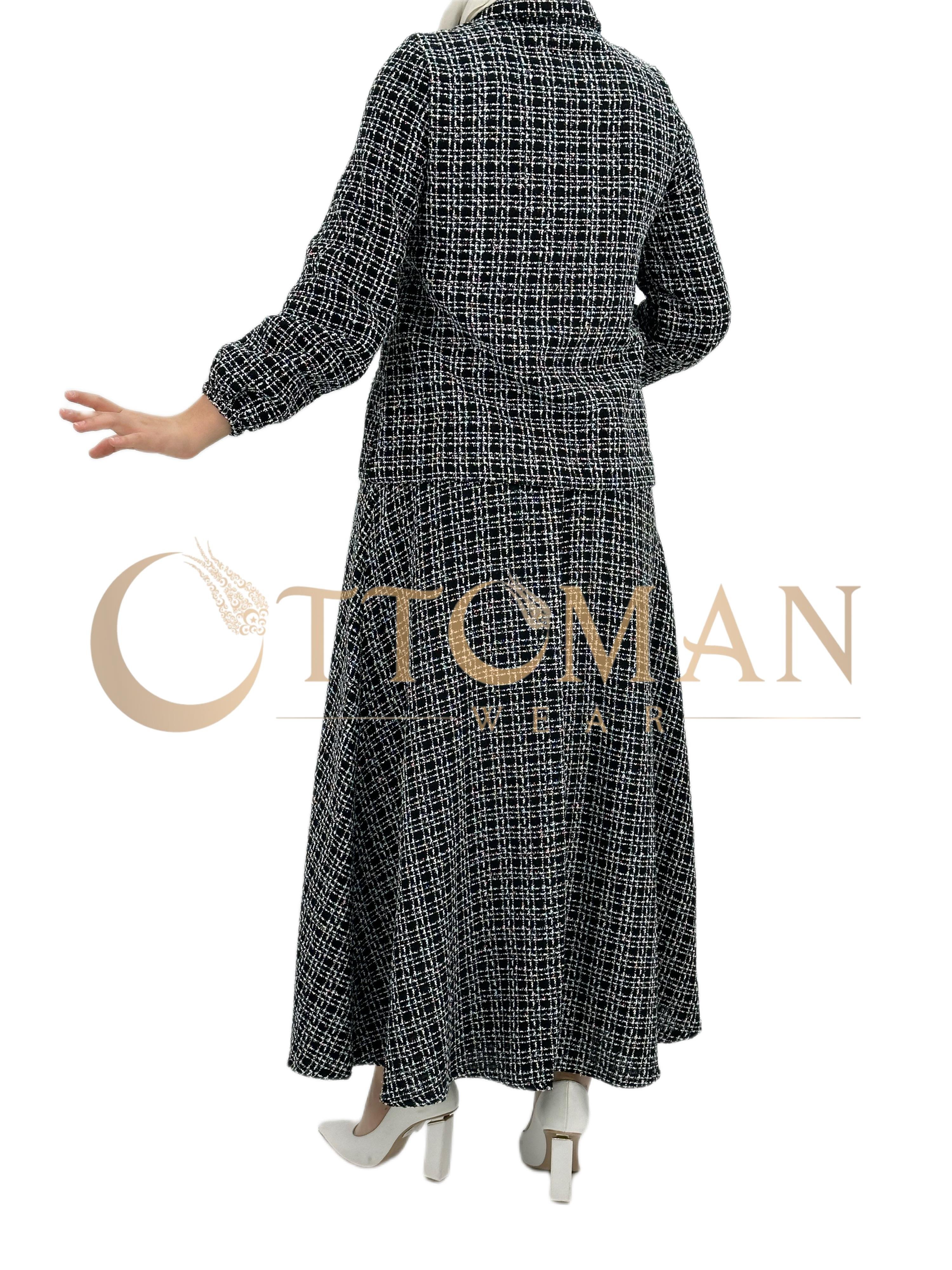 Tuvit Kumaş Etekli Takım Siyah OTW8163