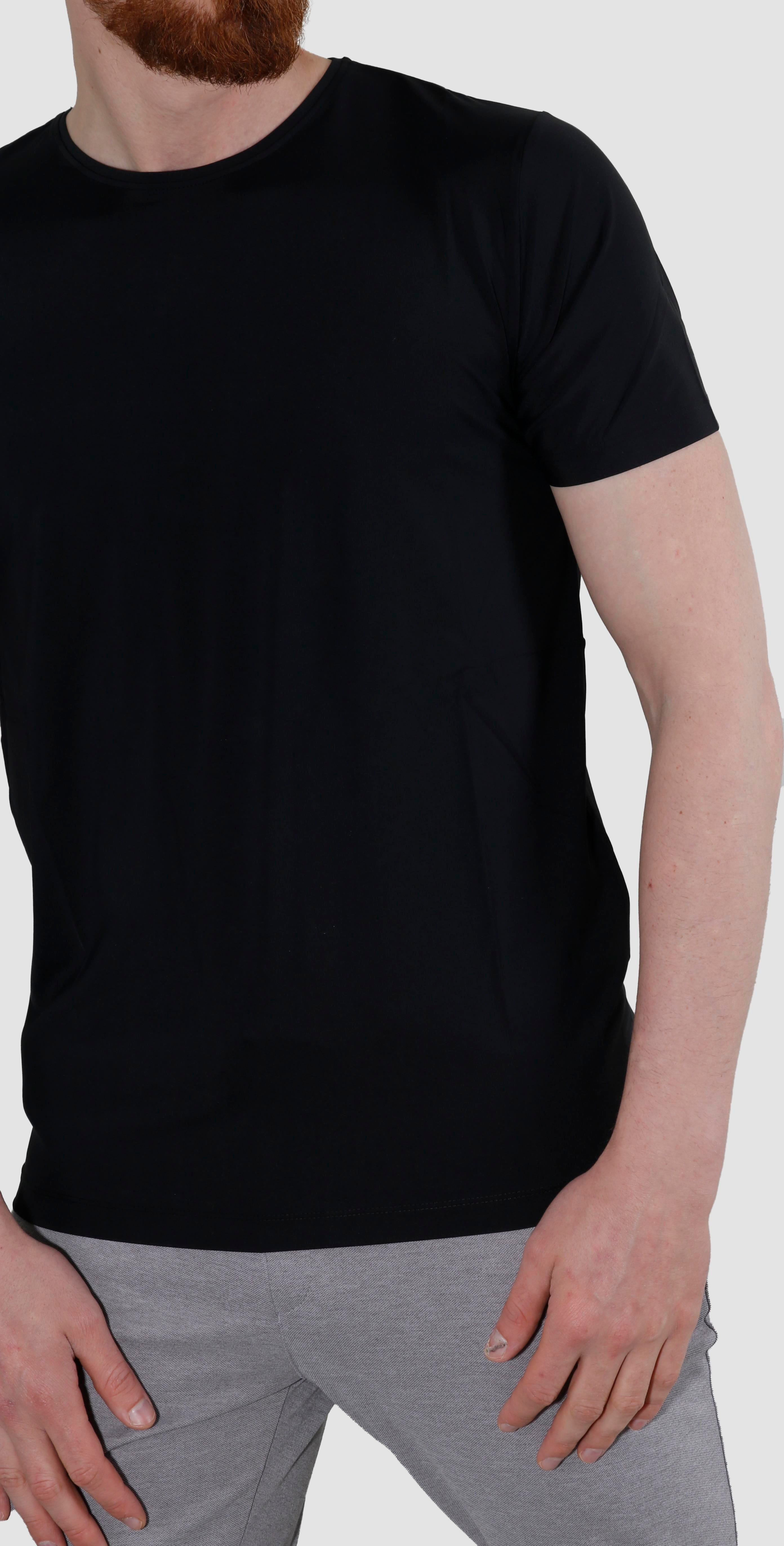 GLOBAY 3135 HSK BIS YAKA BASIC T-SHIRT-SİYAH