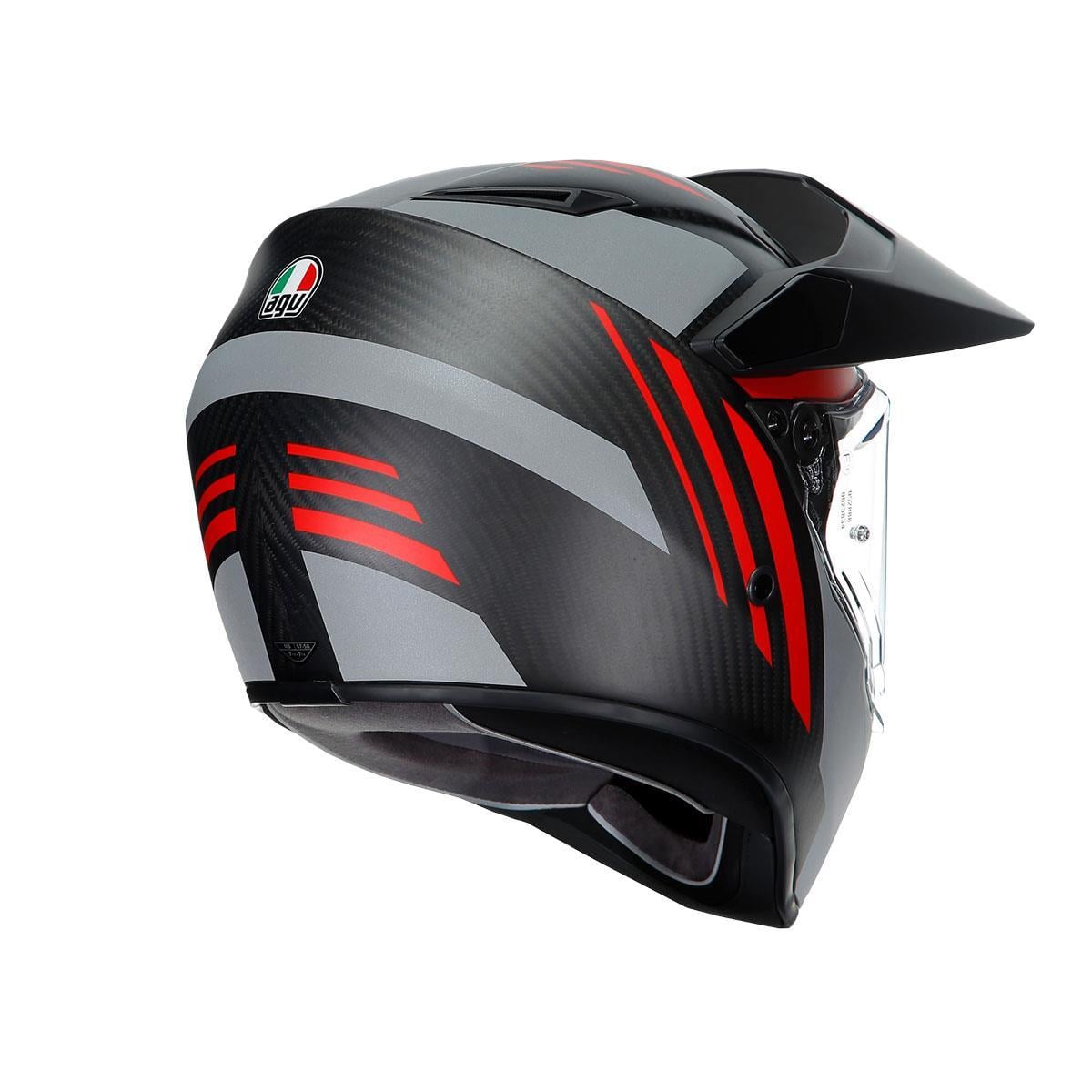 Agv Ax9 Multi Refractive Adv Corbon Red Kapalı Kask