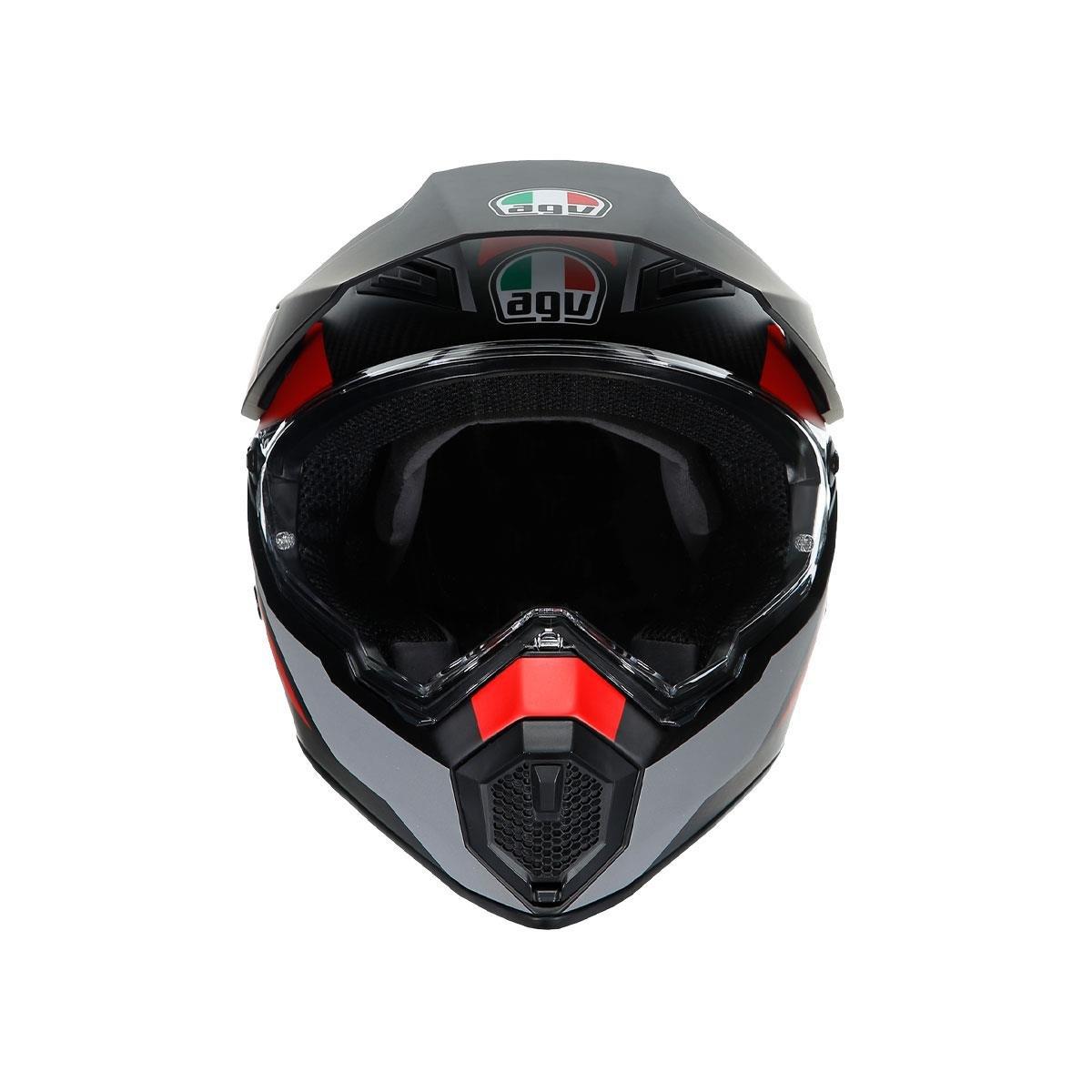Agv Ax9 Multi Refractive Adv Corbon Red Kapalı Kask