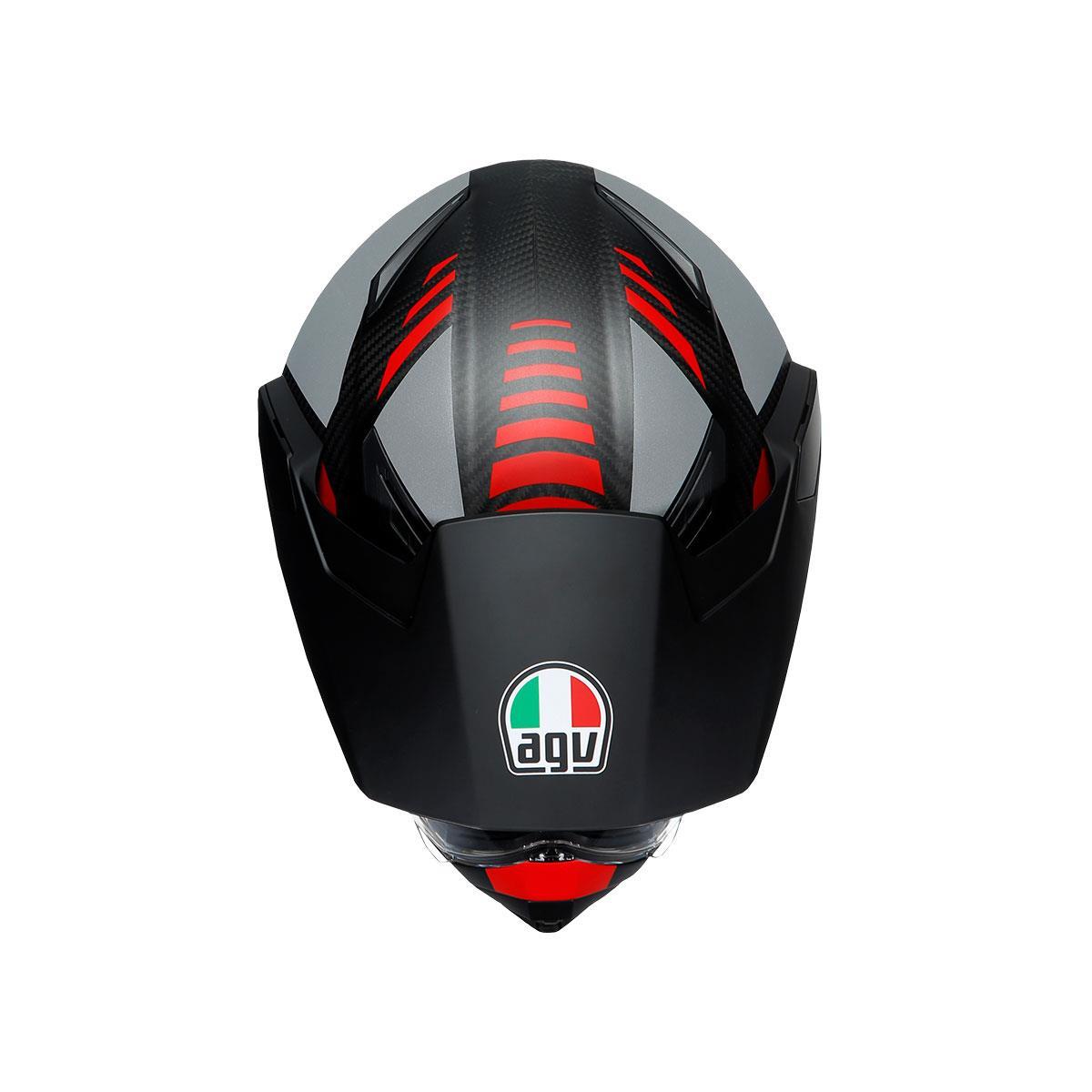Agv Ax9 Multi Refractive Adv Corbon Red Kapalı Kask