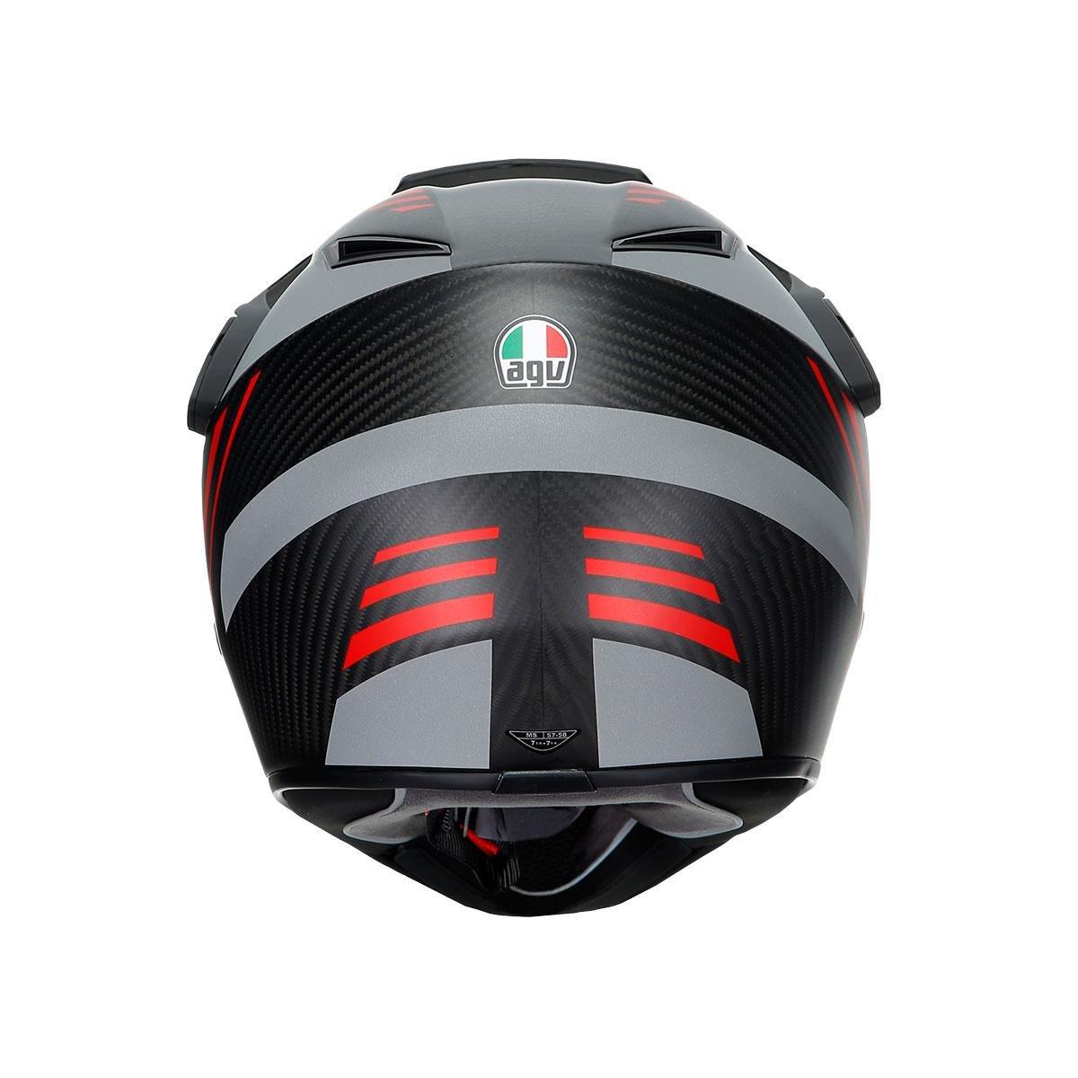 Agv Ax9 Multi Refractive Adv Corbon Red Kapalı Kask