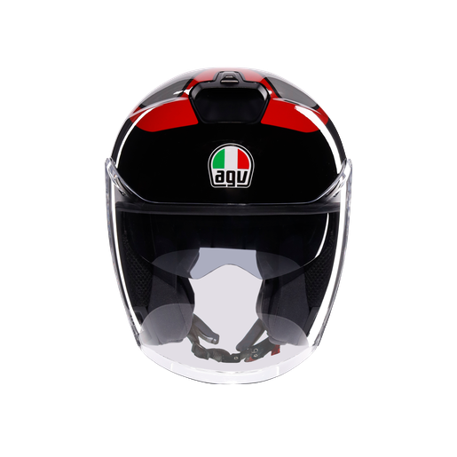 Agv irides Valenza Matt Grey Blk Red Açık Kask