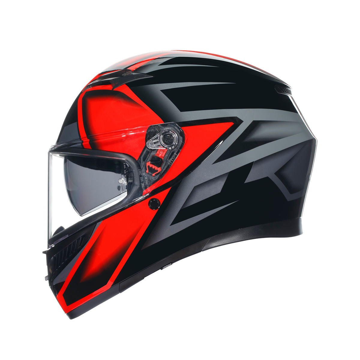 Agv K3 Compound Black Red Kapalı Kask