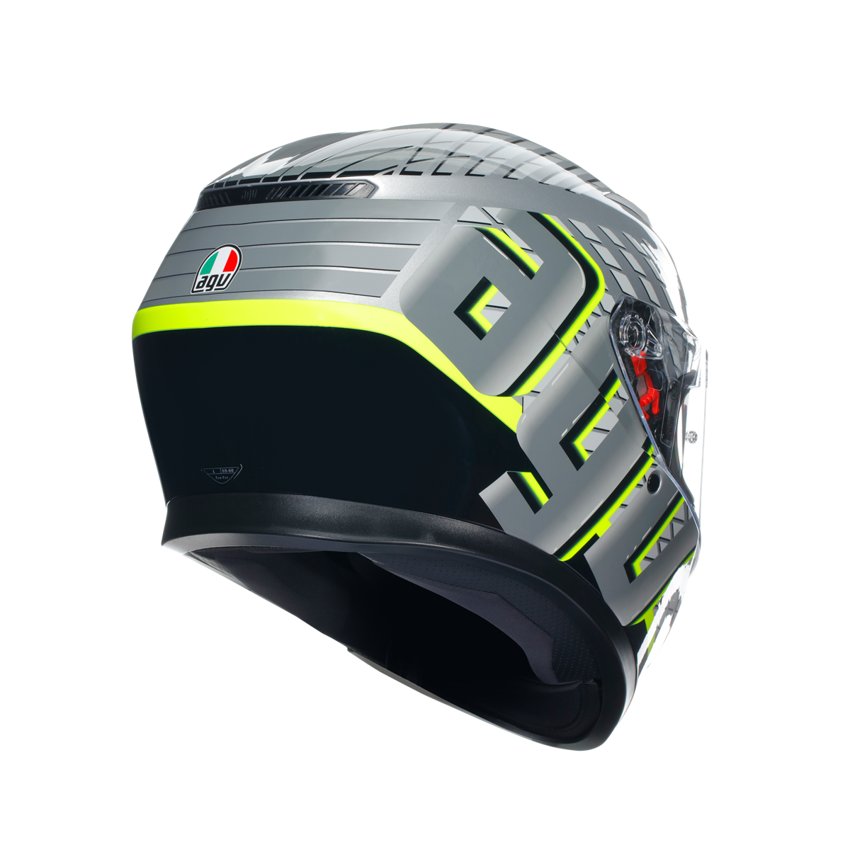 Agv K3 Fortify Grey Blk Yellow Fluo Kapalı Kask