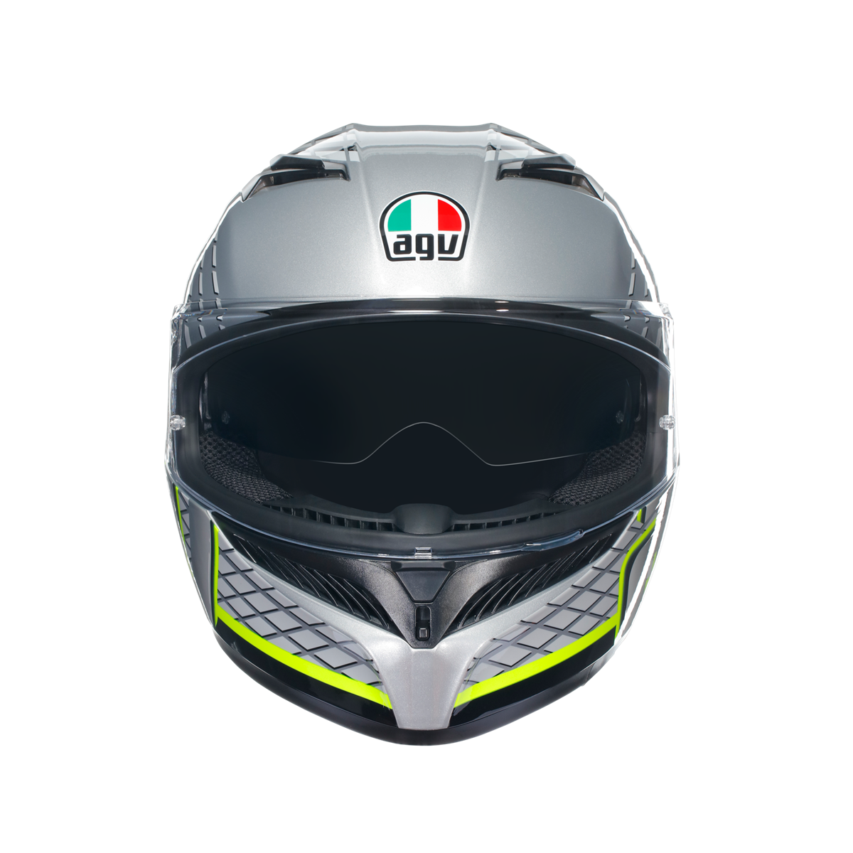 Agv K3 Fortify Grey Blk Yellow Fluo Kapalı Kask