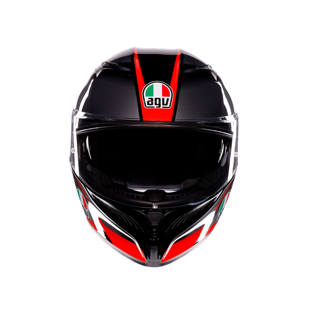 Agv K3 Mplk Striga Black Grey Red Kapalı Kask