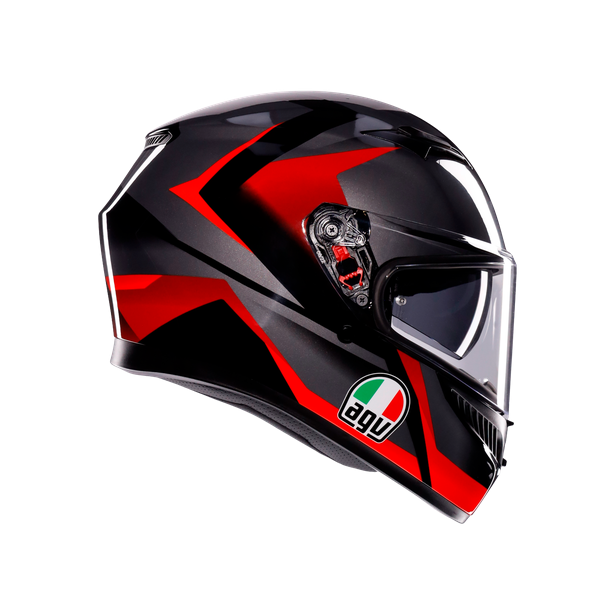 Agv K3 Mplk Striga Black Grey Red Kapalı Kask