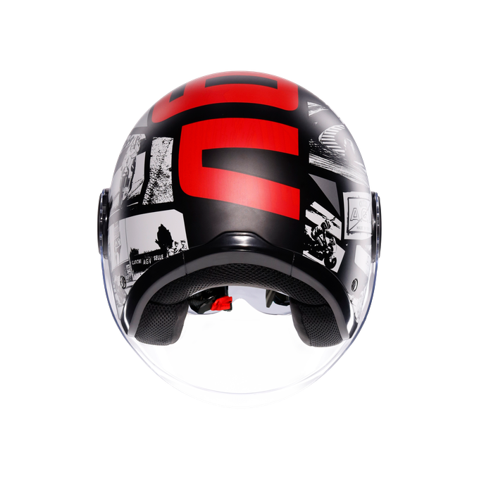 AGV KASK/ ETERES HISTORY MATT BLACK WHITE RED MO136