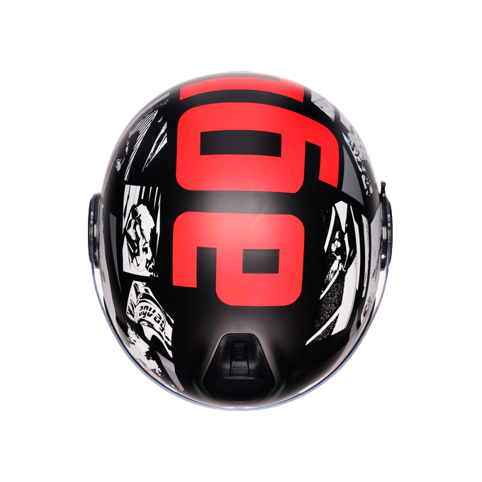 AGV KASK/ ETERES HISTORY MATT BLACK WHITE RED MO136