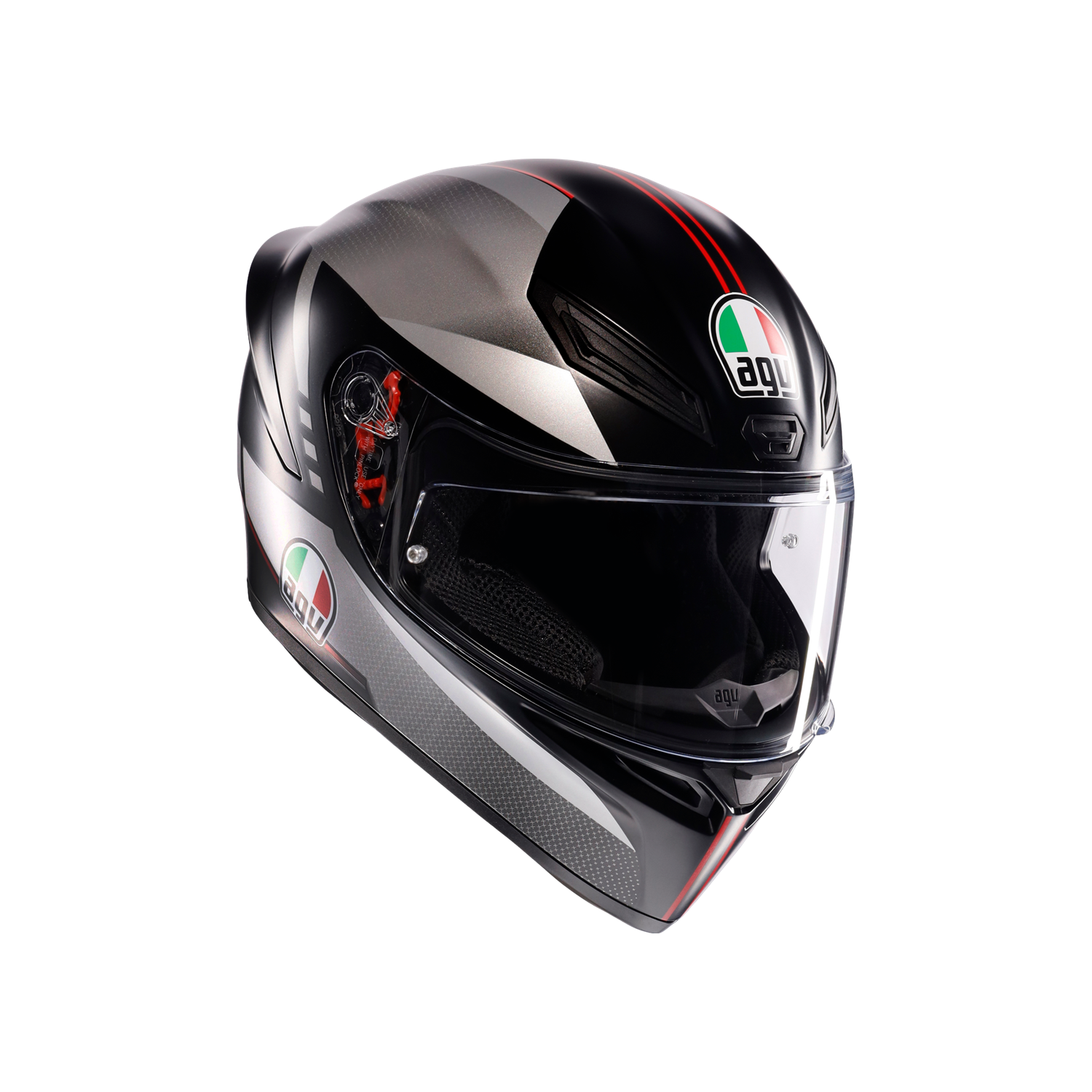 AGV KASK/K1 S LAP MATT BLACK/GREY/RED CONF.