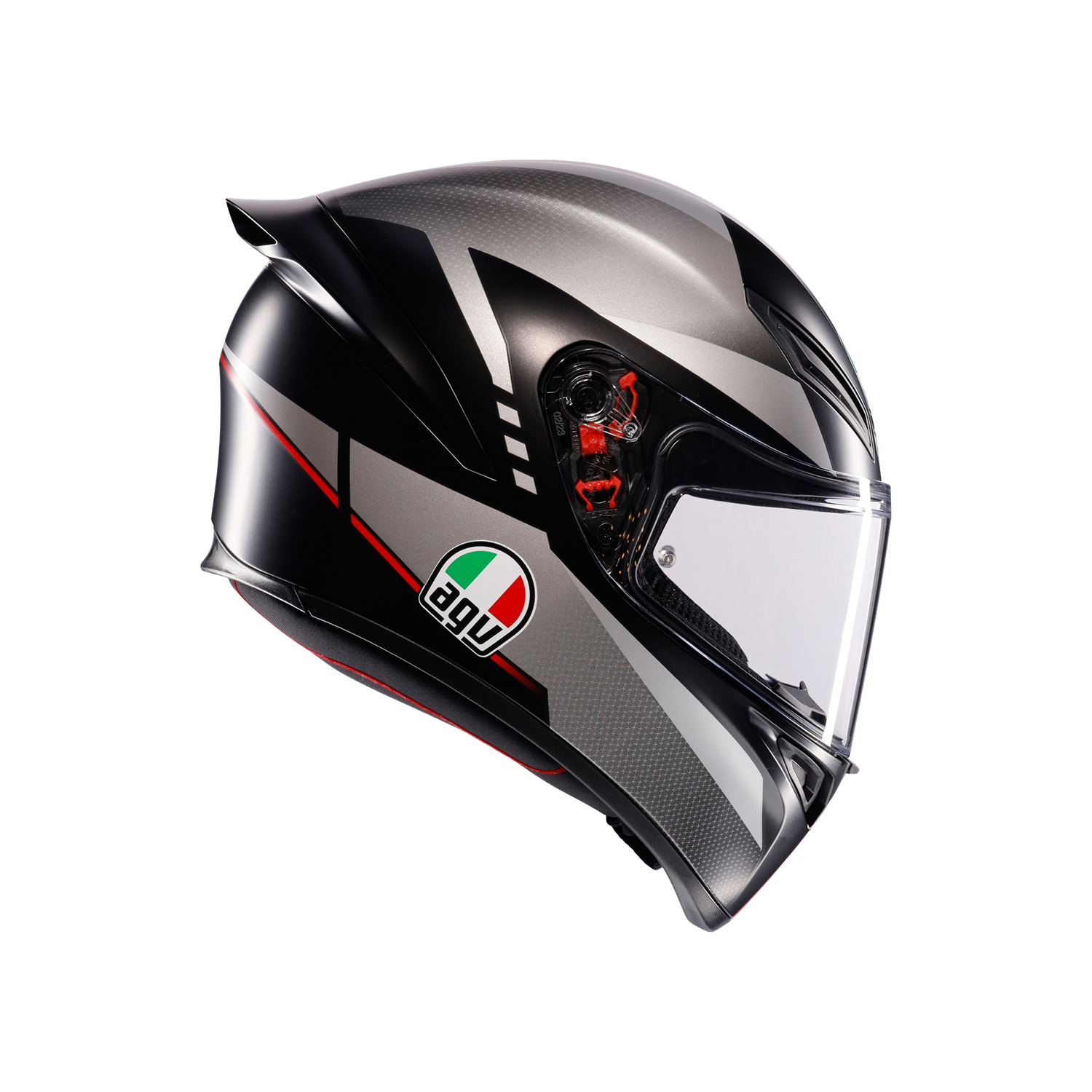 AGV KASK/K1 S LAP MATT BLACK/GREY/RED CONF.