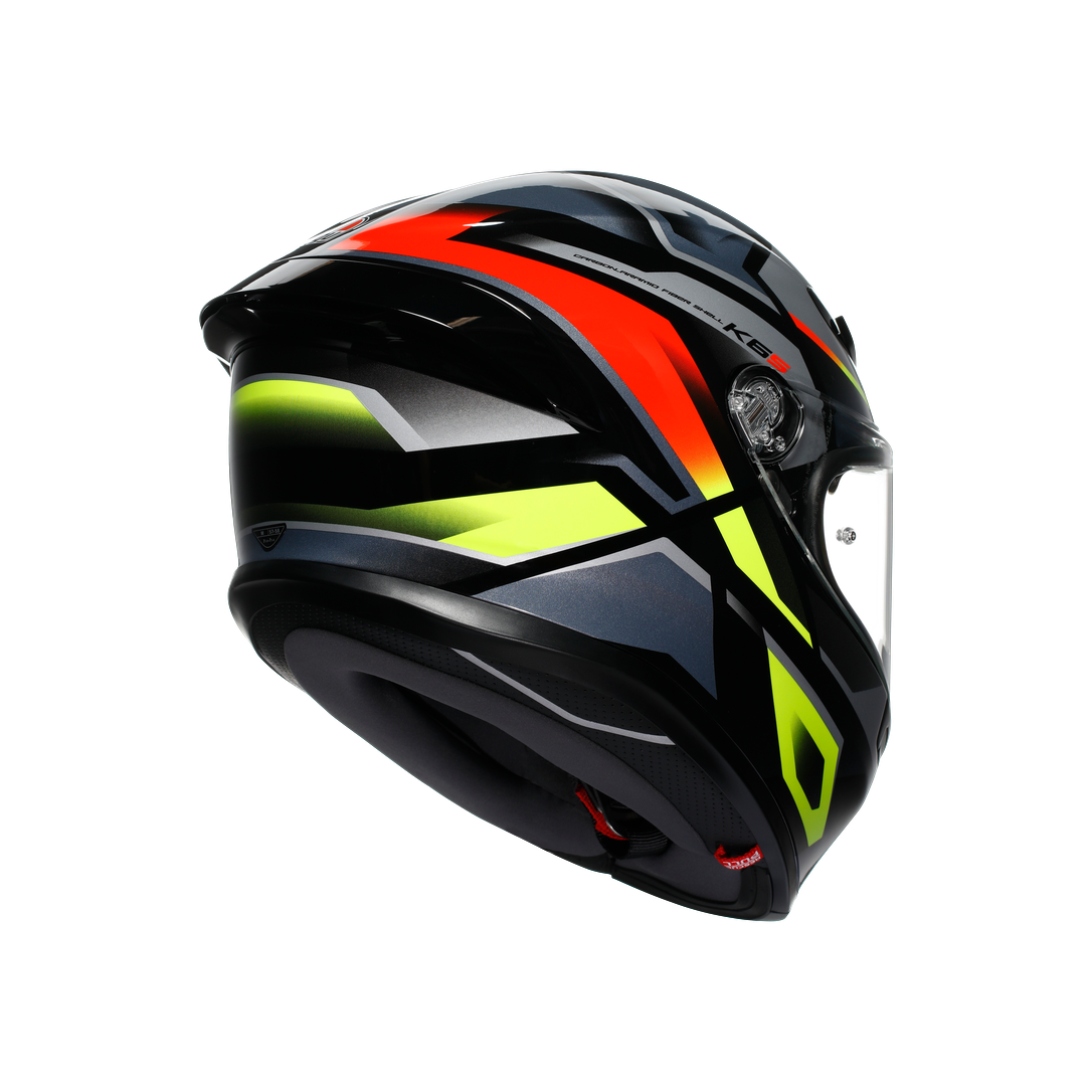 AGV KASK/K6 S E2206 MPLK ERAZER BLACK/RED YELLOW FLUO M0186